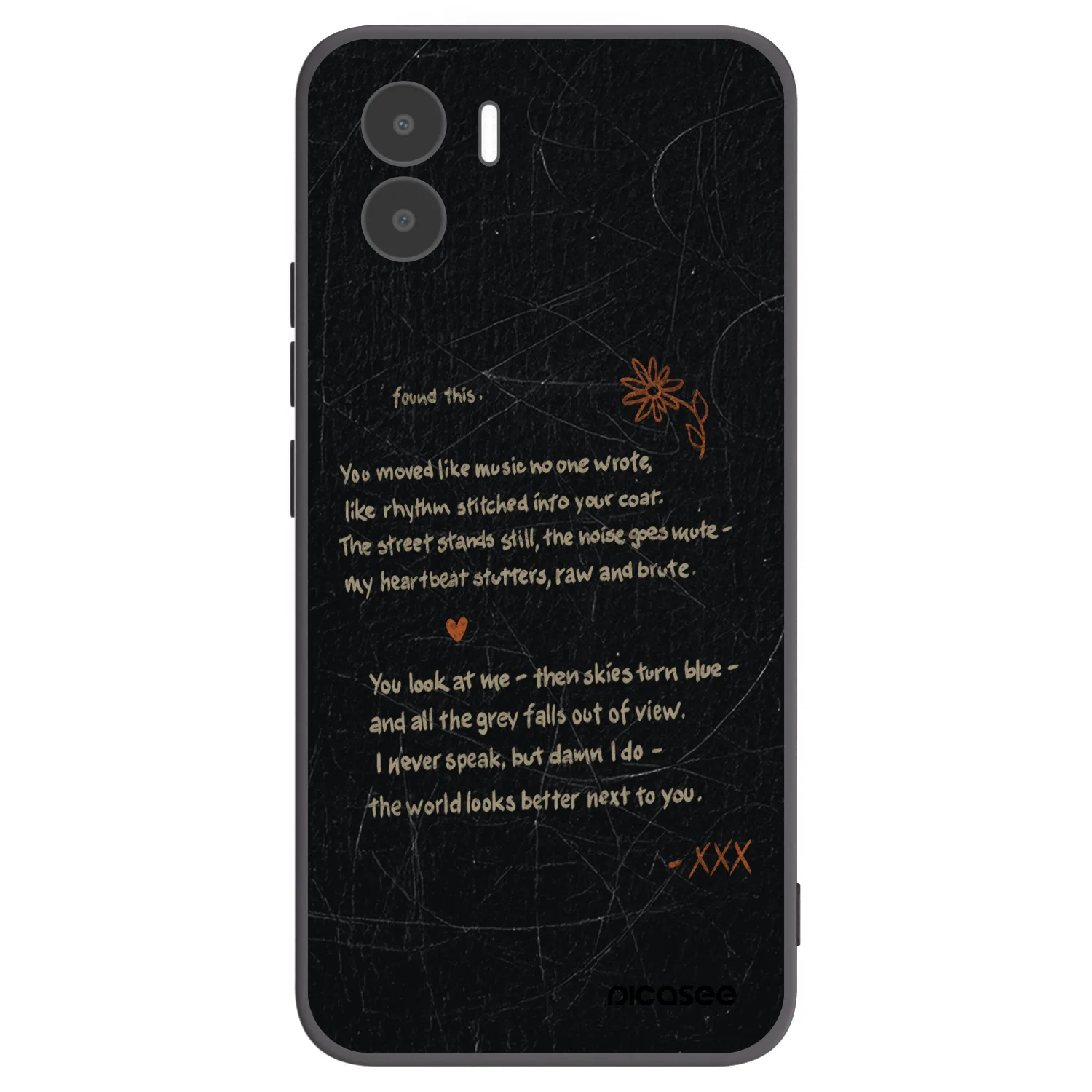 Picasee silikonowe czarne etui na Xiaomi Redmi A2 - POET