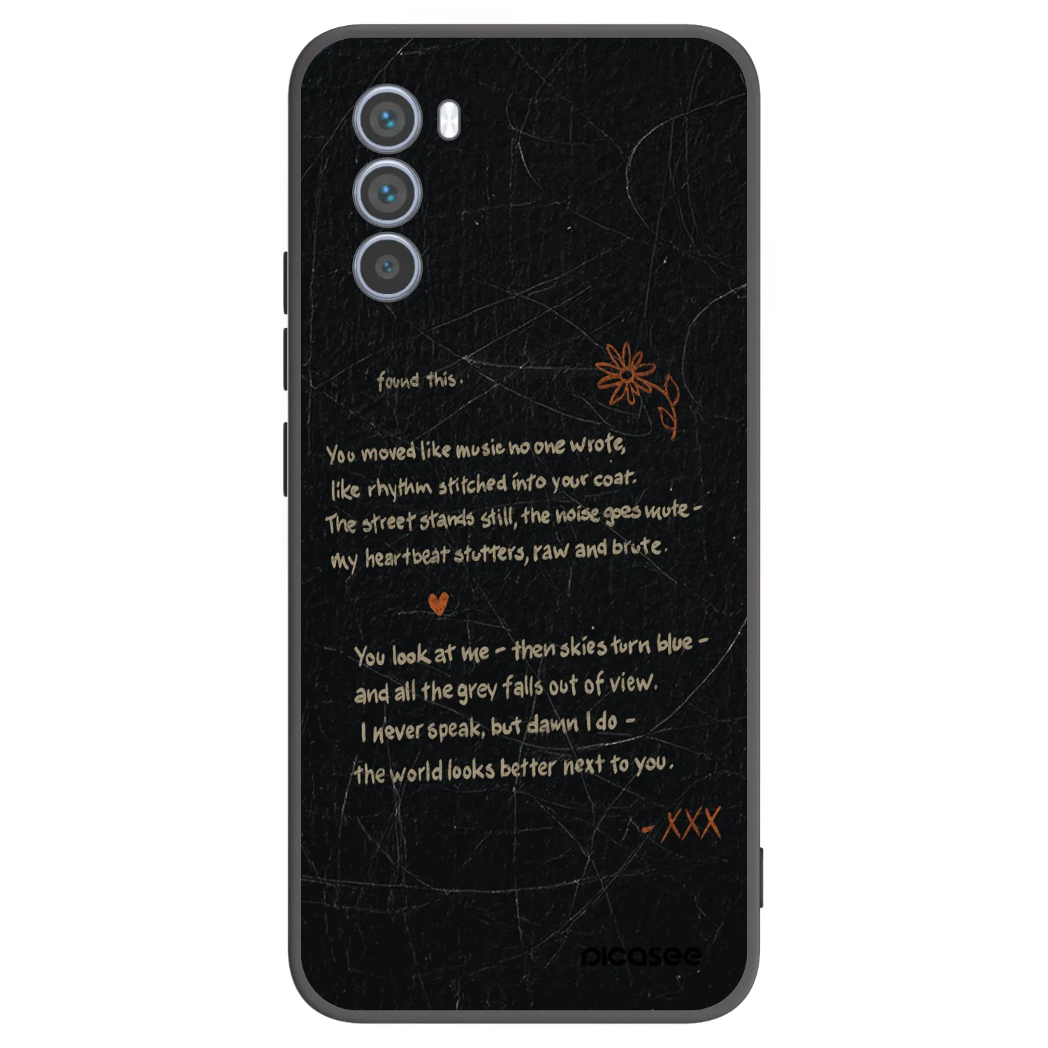 Picasee silikonowe czarne etui na Motorola Moto G62 - POET