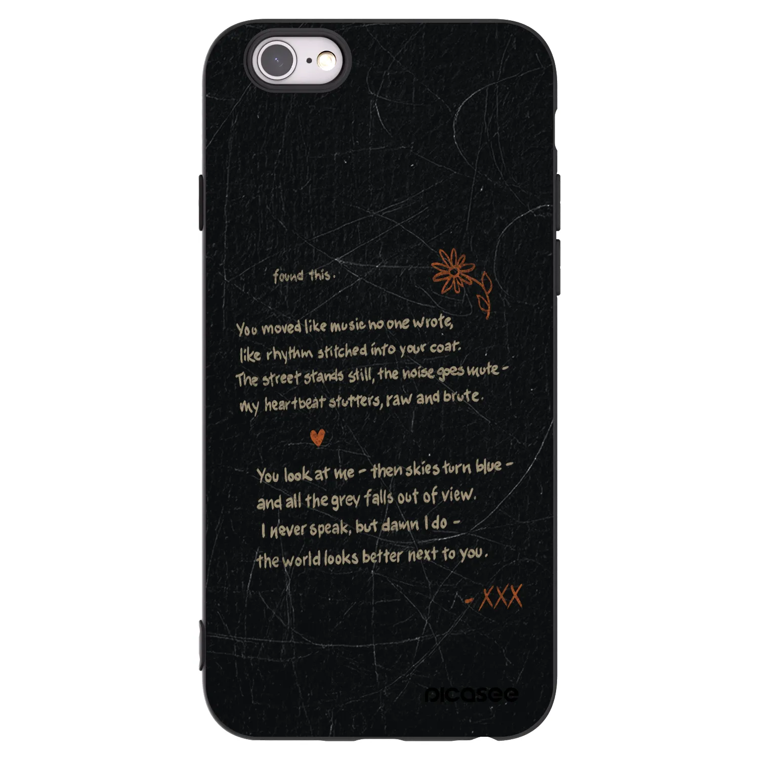 Picasee silikonowe czarne etui na Apple iPhone 6/6S - POET