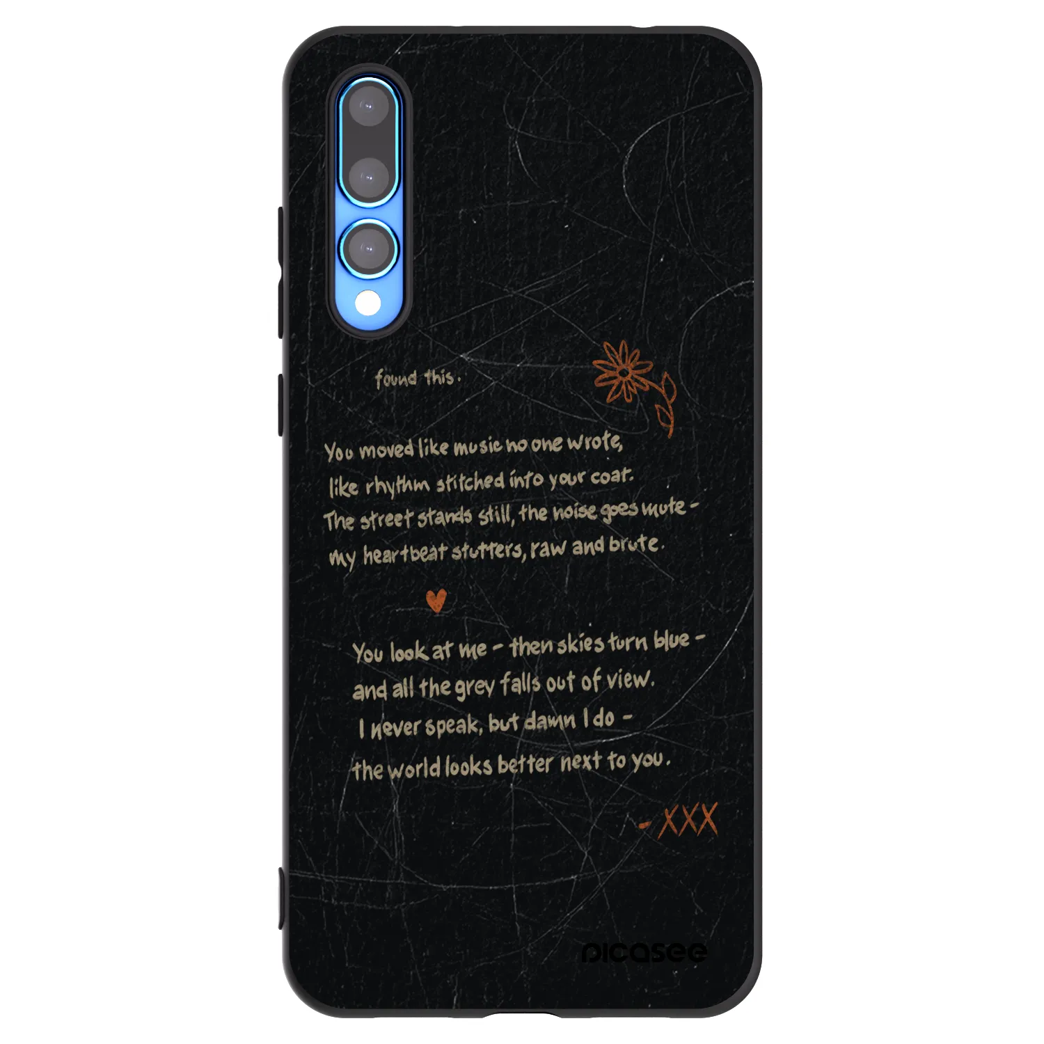 Picasee silikonowe czarne etui na Huawei P20 Pro - POET