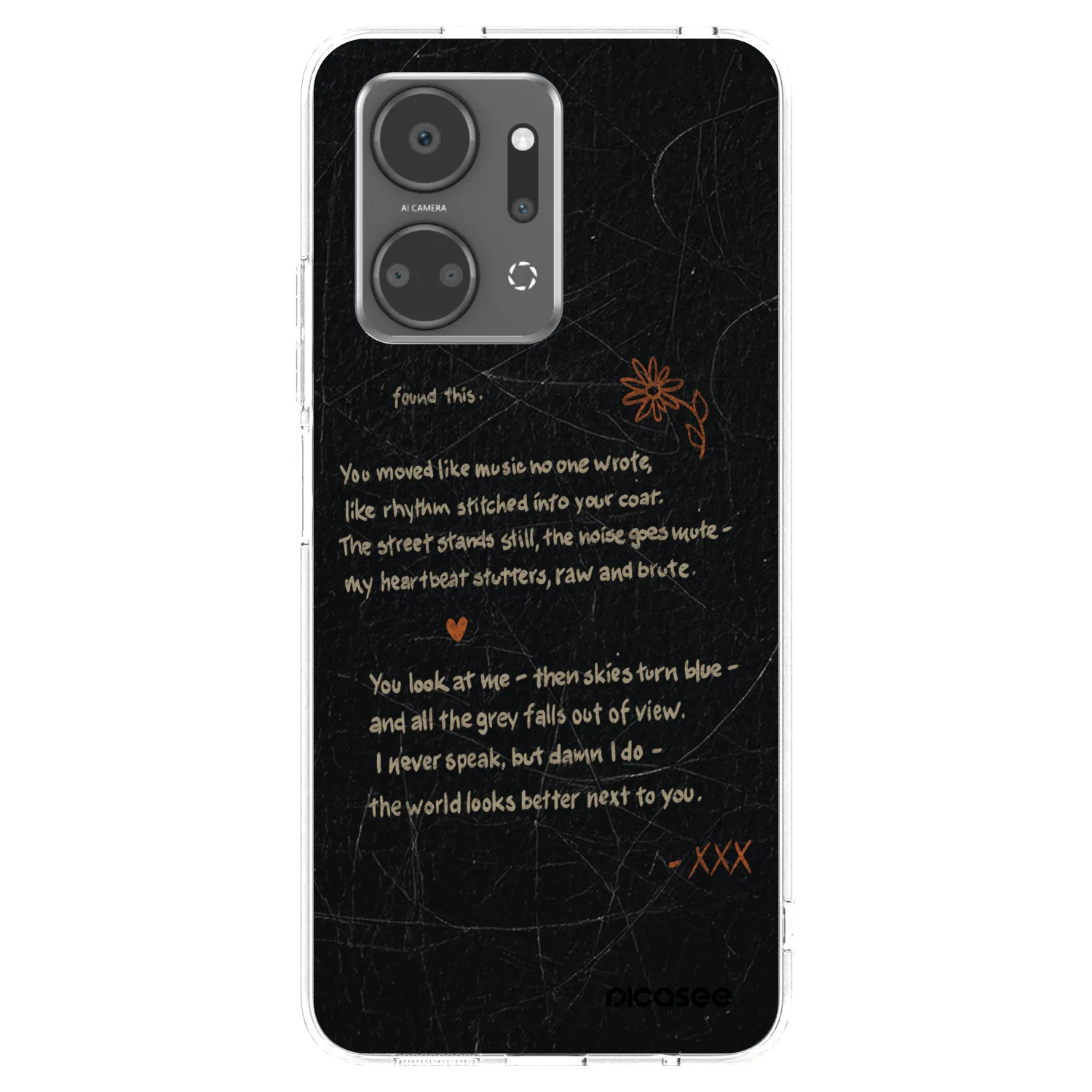 Picasee silikonowe przeźroczyste etui na Honor X7a - POET