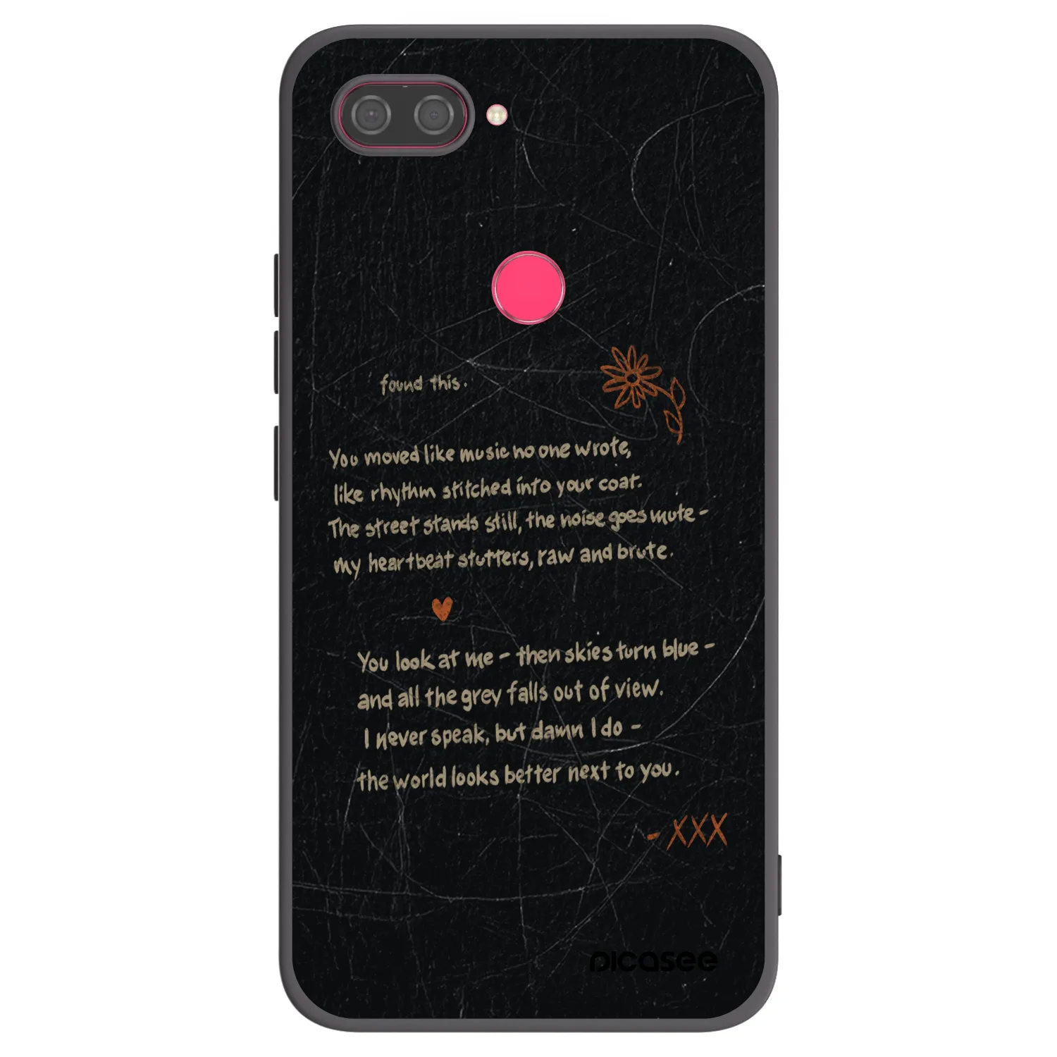 Picasee silikonowe czarne etui na Xiaomi Mi 8 Lite - POET