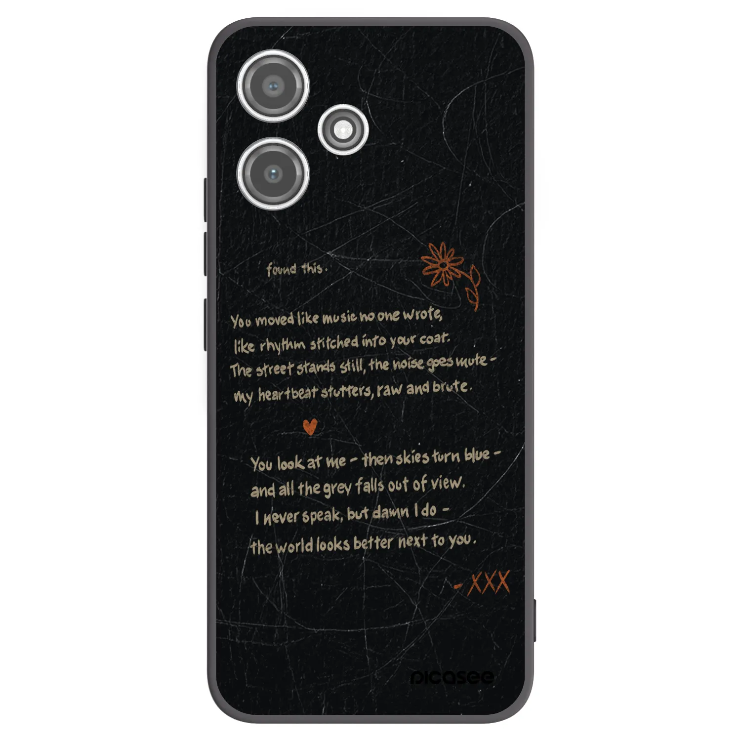 Picasee silikonowe czarne etui na Xiaomi Redmi 12 5G - POET