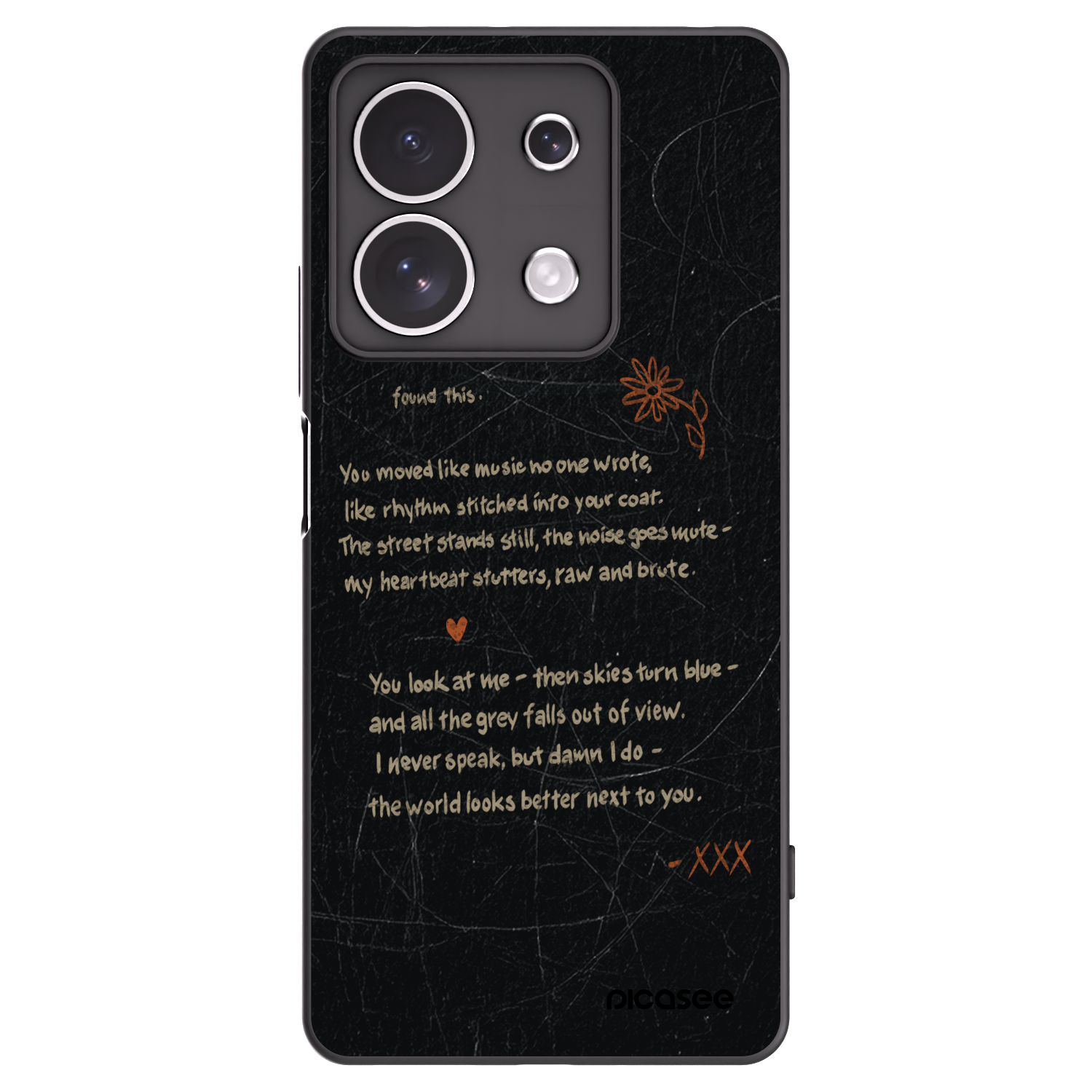 Picasee silikonowe czarne etui na Xiaomi Redmi Note 13 4G - POET