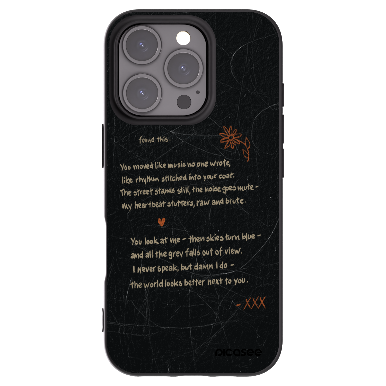 Picasee silikonowe czarne etui na Apple iPhone 16 Pro - POET