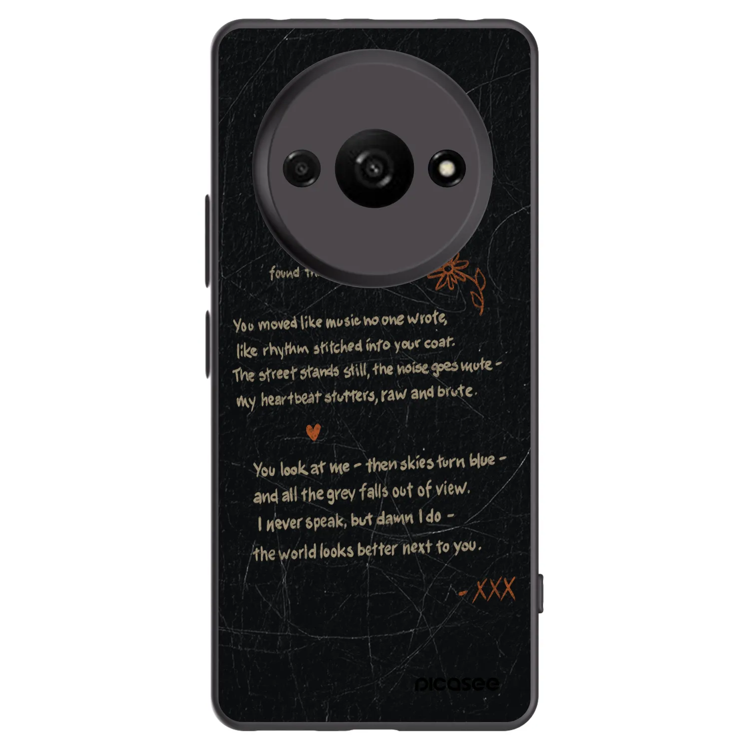 Picasee silikonowe czarne etui na Xiaomi Redmi A3 - POET