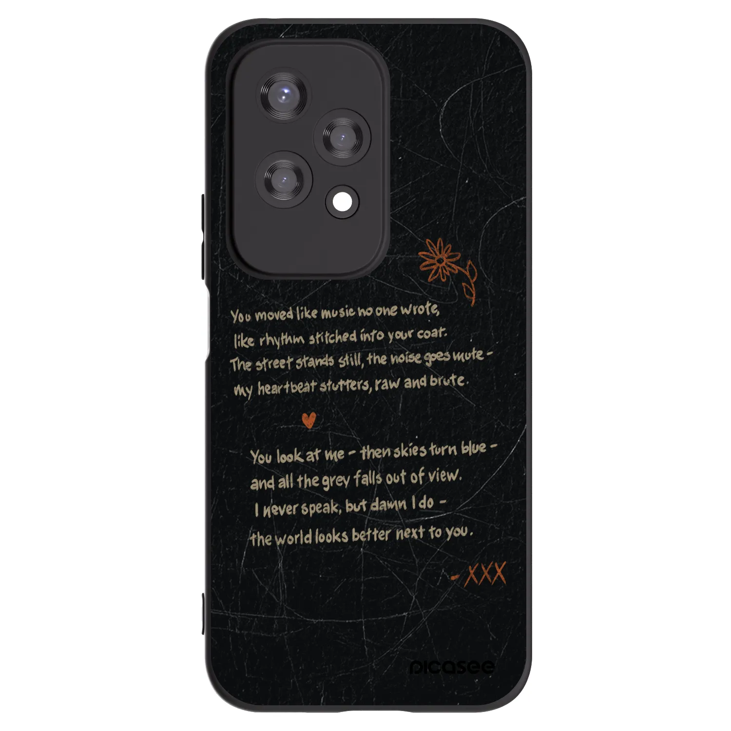 Picasee silikonowe czarne etui na Honor 200 Lite - POET