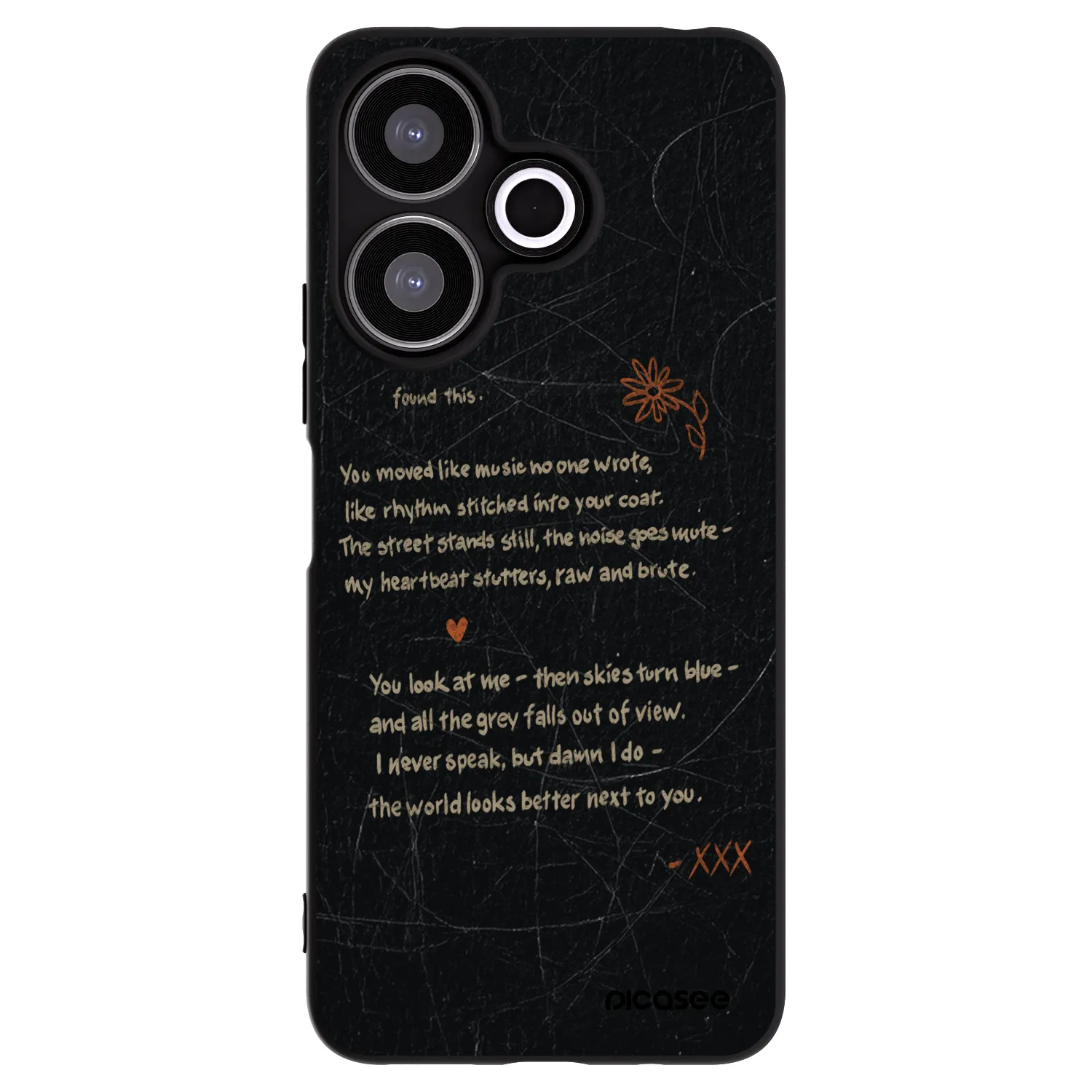 Picasee silikonowe czarne etui na Xiaomi Redmi 13 4G - POET