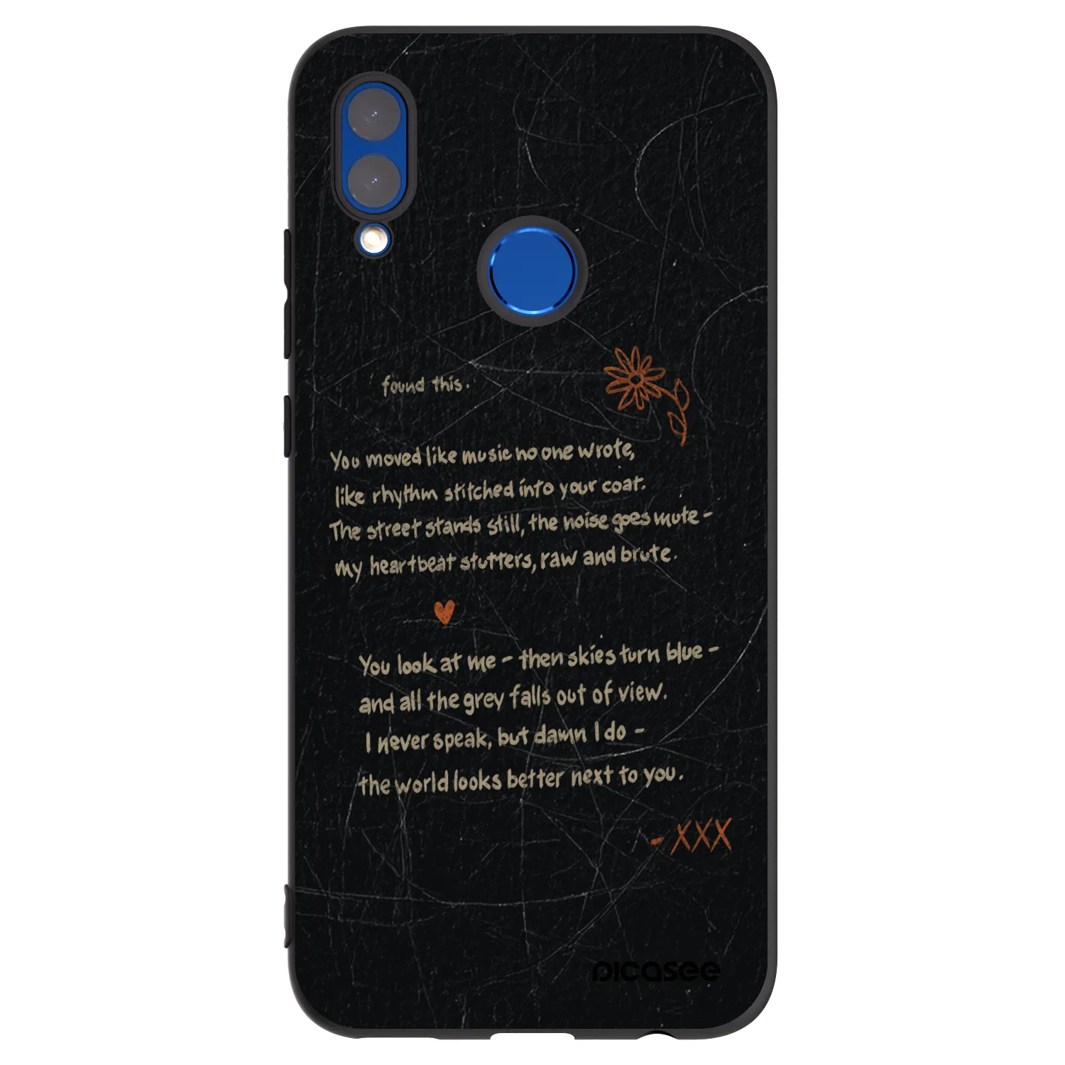 Picasee silikonowe czarne etui na Honor 10 Lite - POET