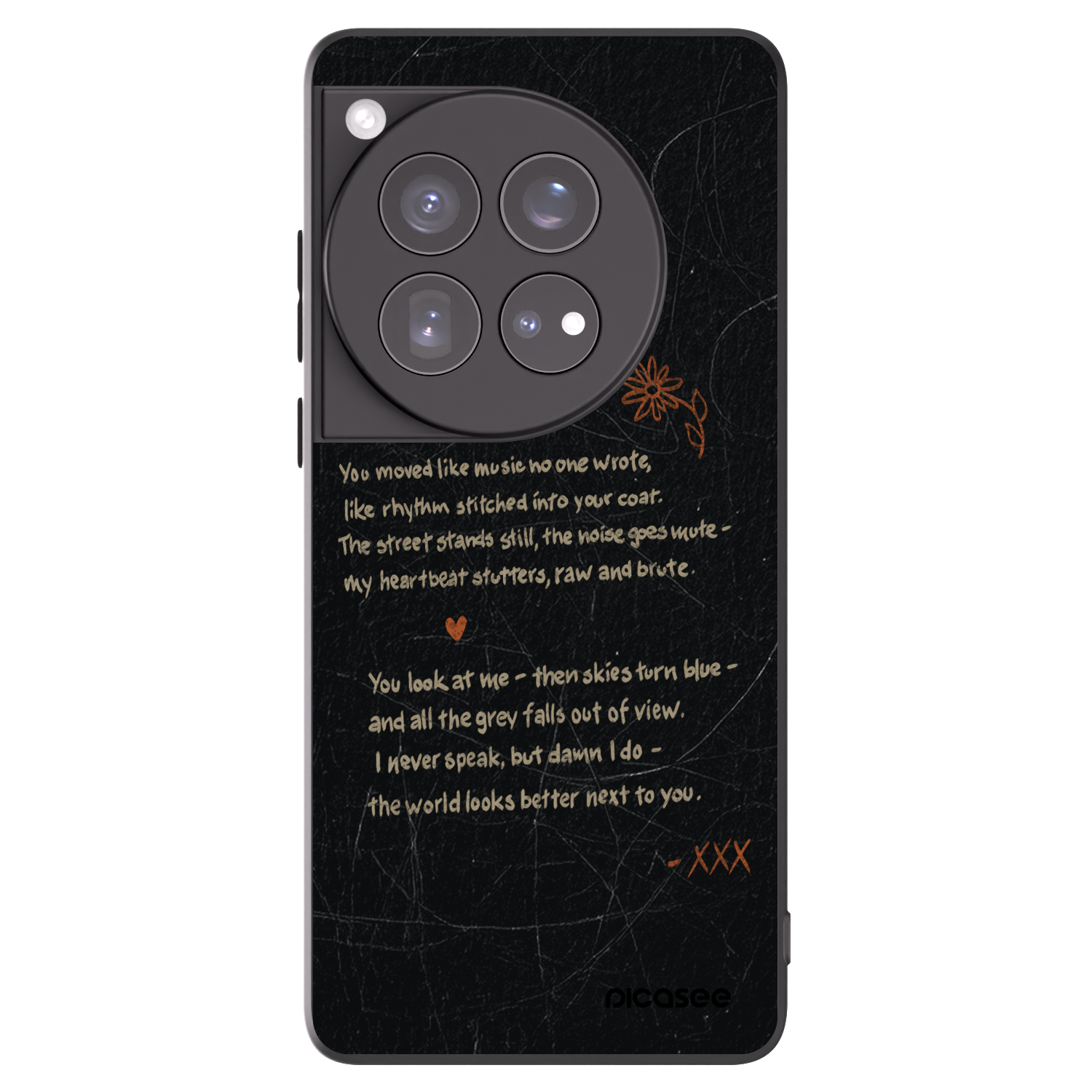Picasee silikonowe czarne etui na OnePlus 12 5G - POET