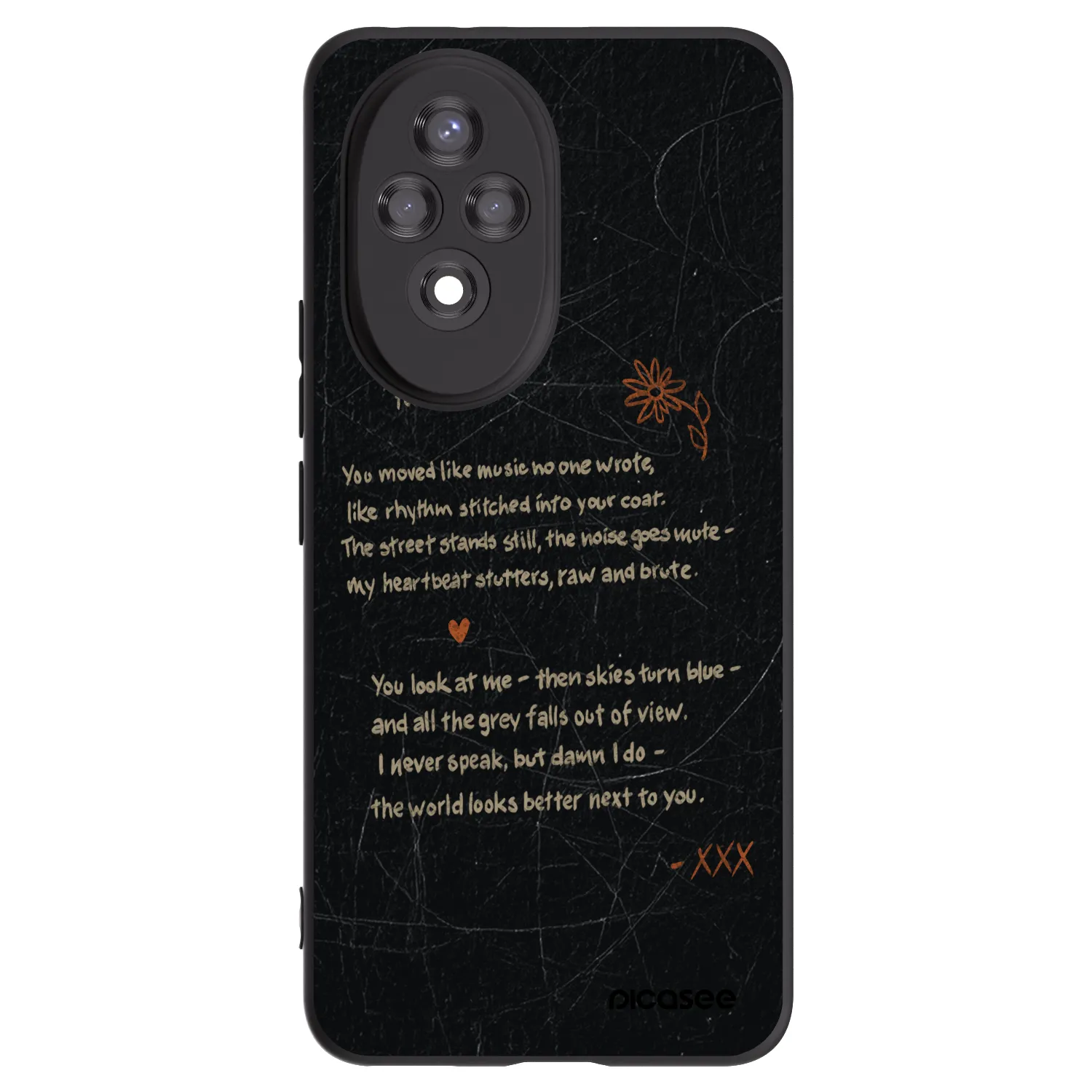 Picasee silikonowe czarne etui na Honor 200 Pro 5G - POET