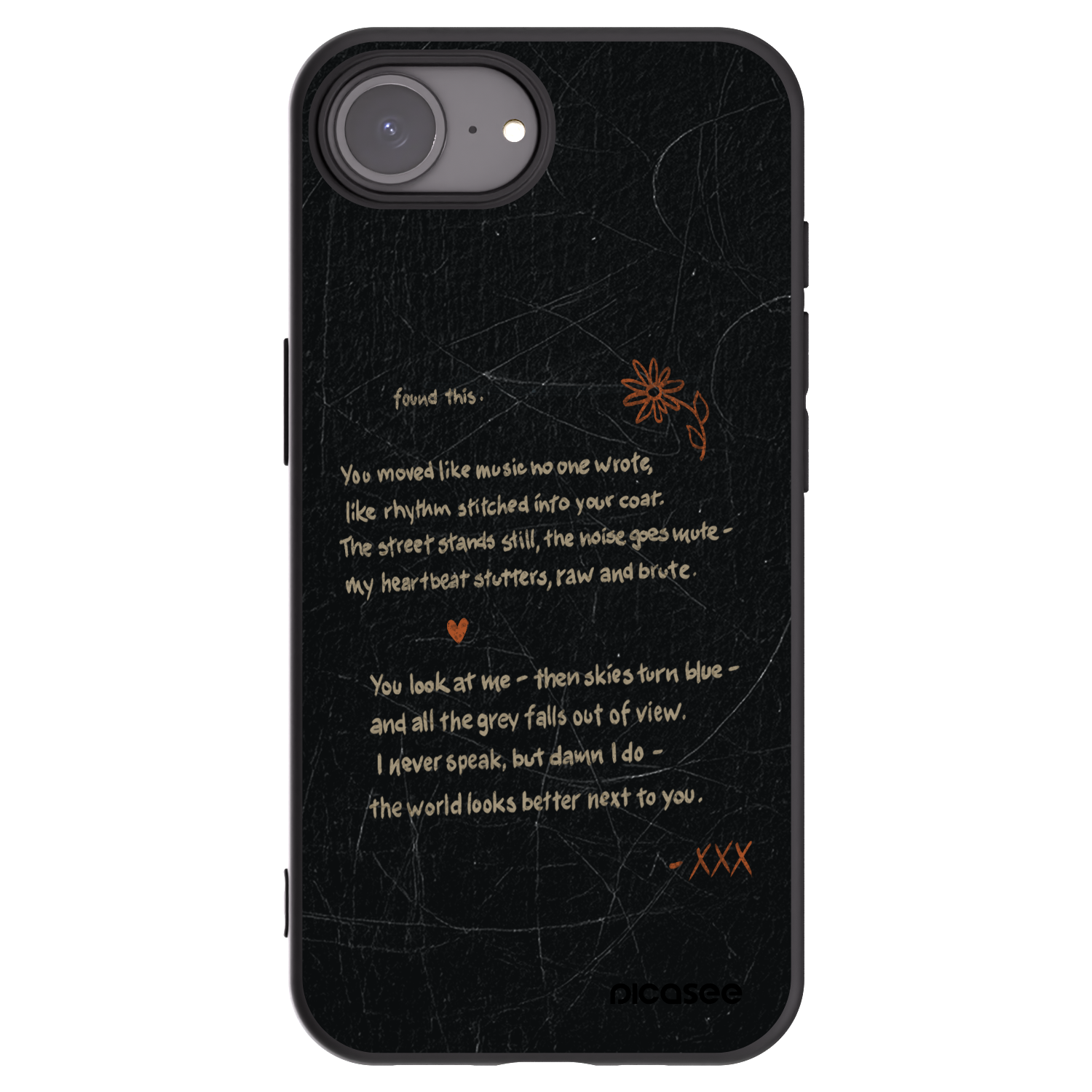 Picasee silikonowe czarne etui na Apple iPhone 16e - POET