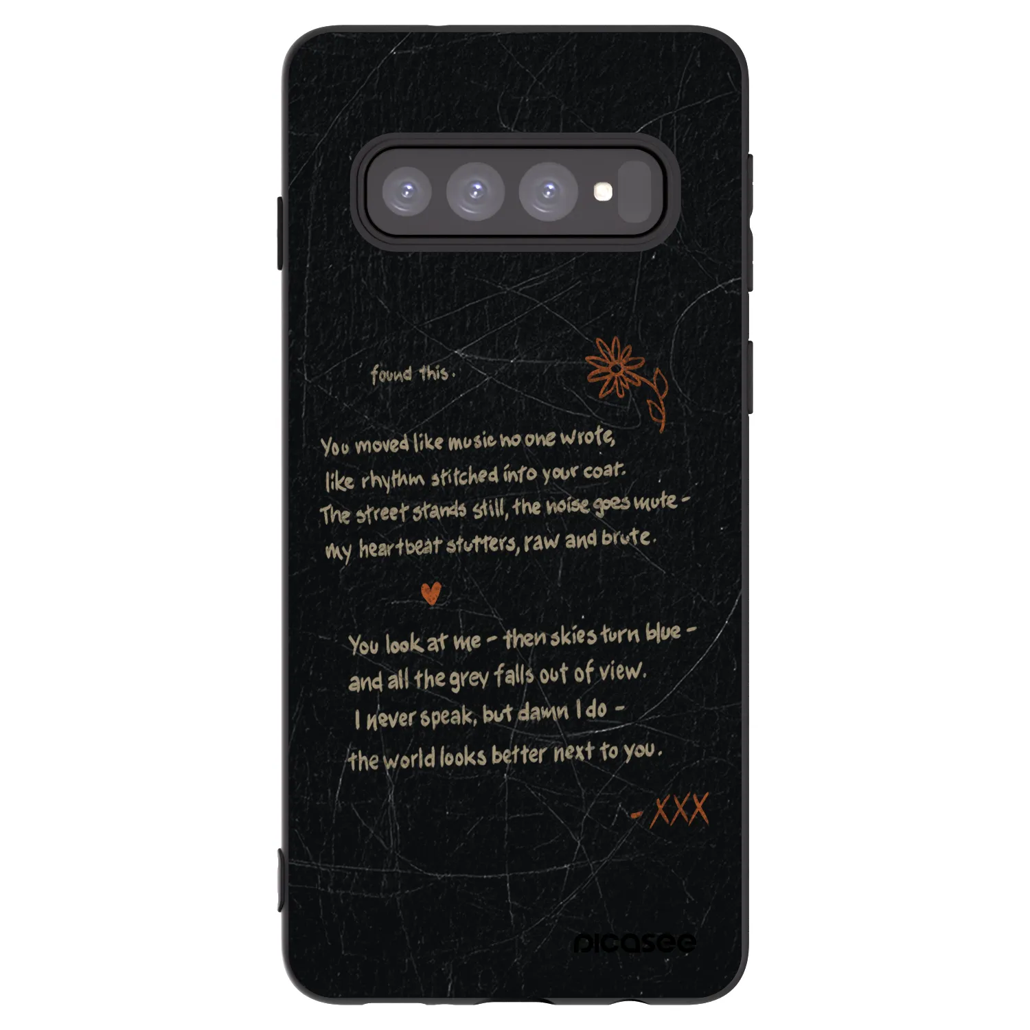 Picasee silikonowe czarne etui na Samsung Galaxy S10 G973 - POET