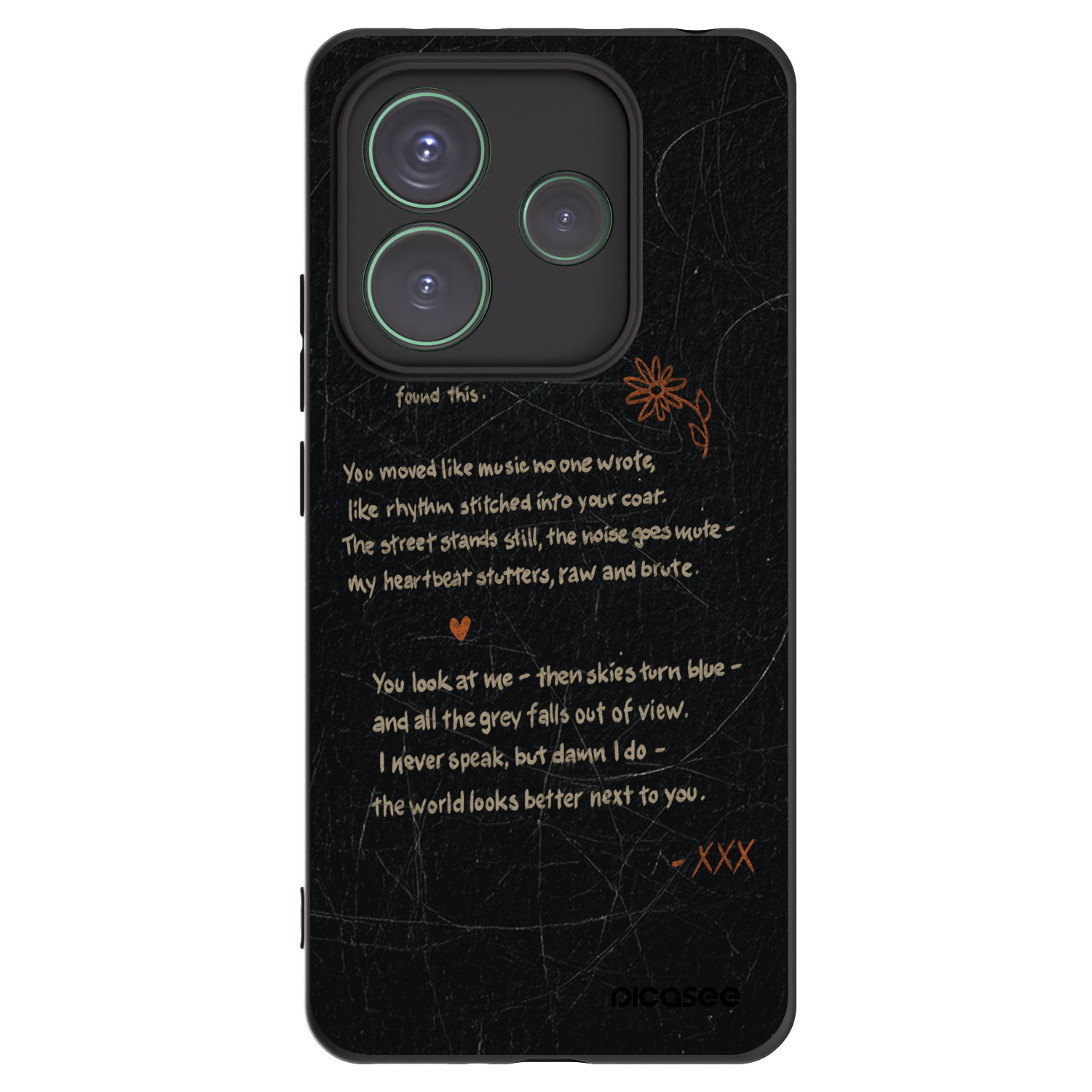 Picasee silikonowe czarne etui na Xiaomi Redmi Note 14 5G - POET