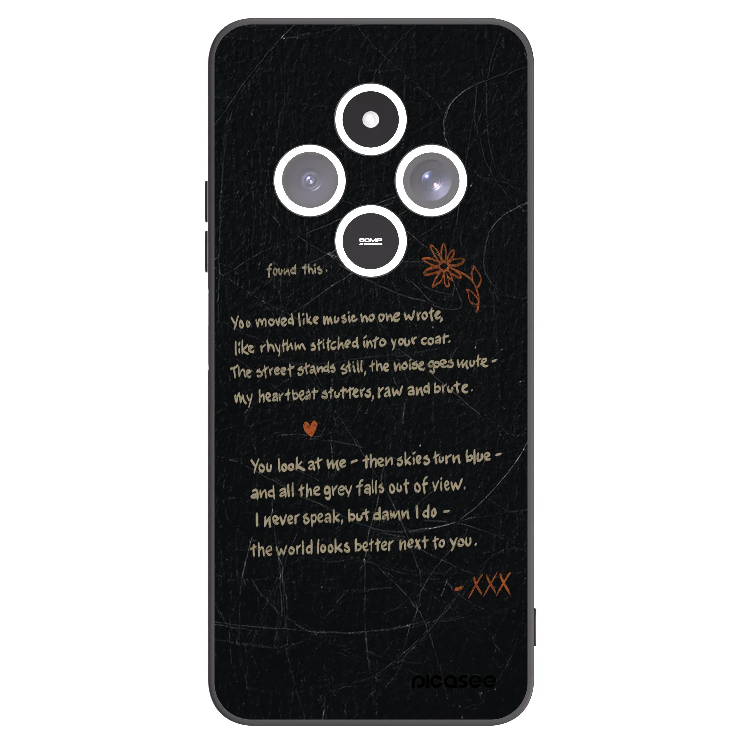 Picasee silikonowe czarne etui na Xiaomi Redmi 14C - POET