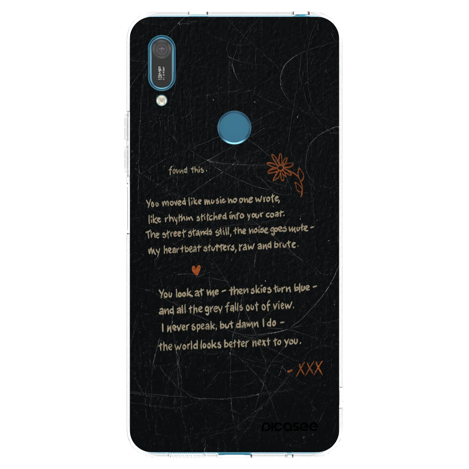 Picasee silikonowe przeźroczyste etui na Huawei Y7 2019 - POET