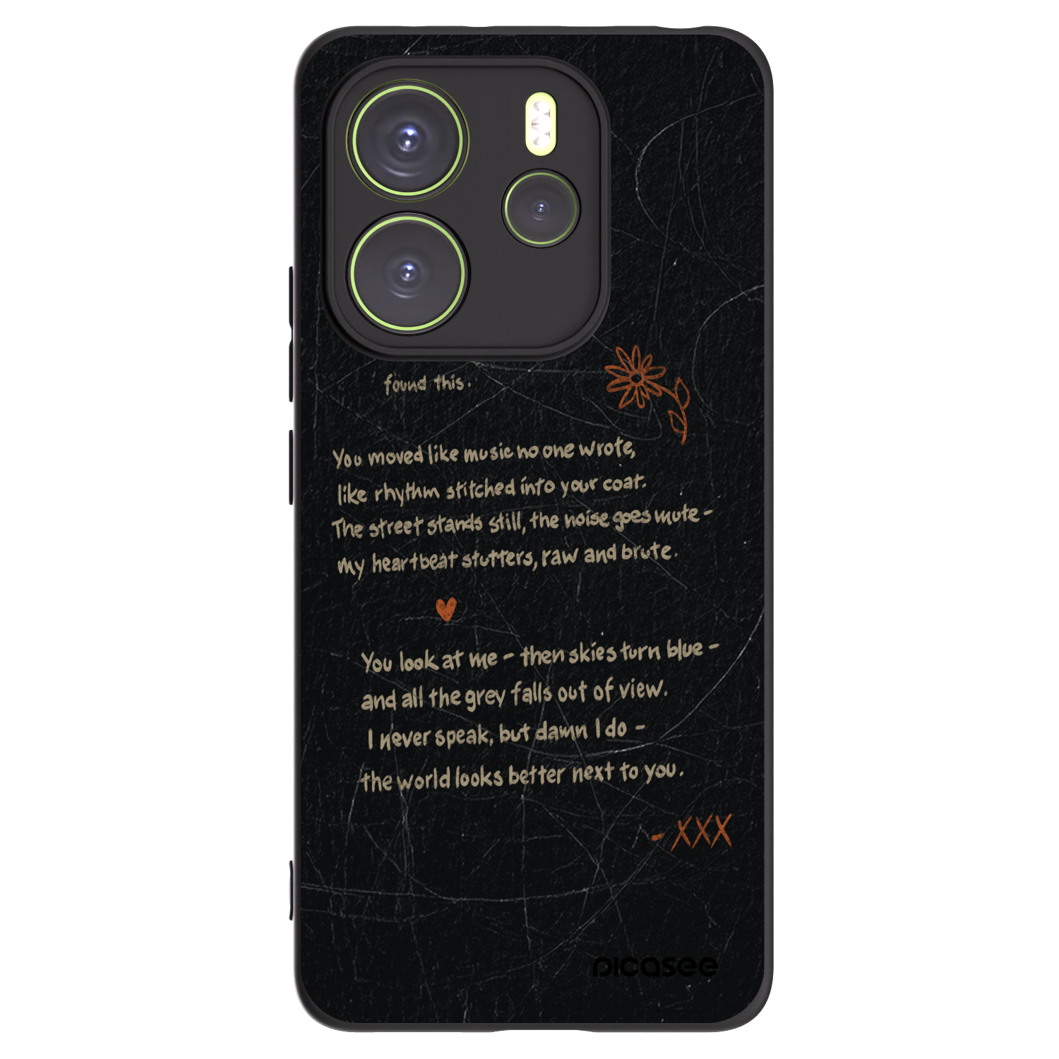 Picasee silikonowe czarne etui na Xiaomi Redmi Note 14 4G - POET