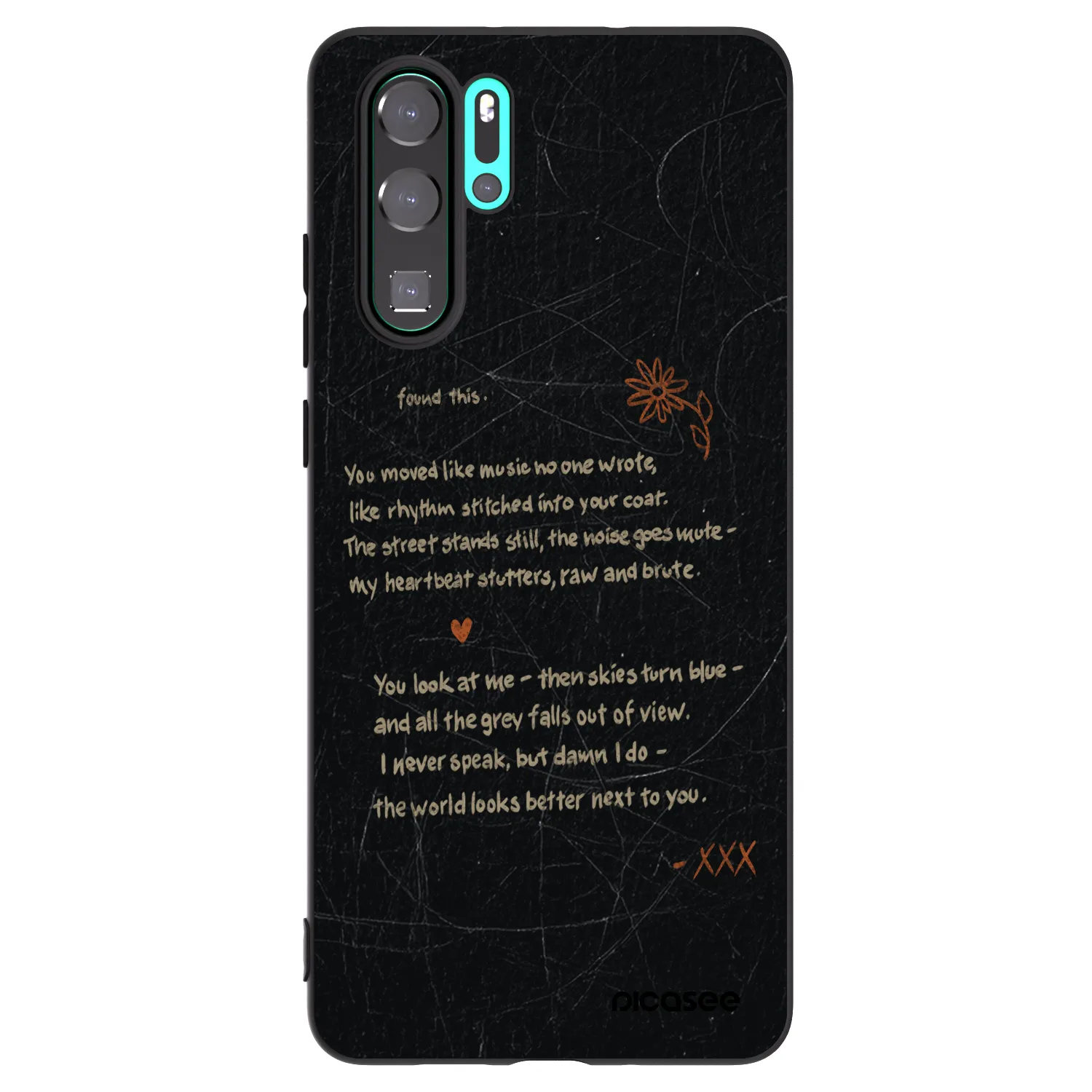 Picasee silikonowe czarne etui na Huawei P30 Pro - POET