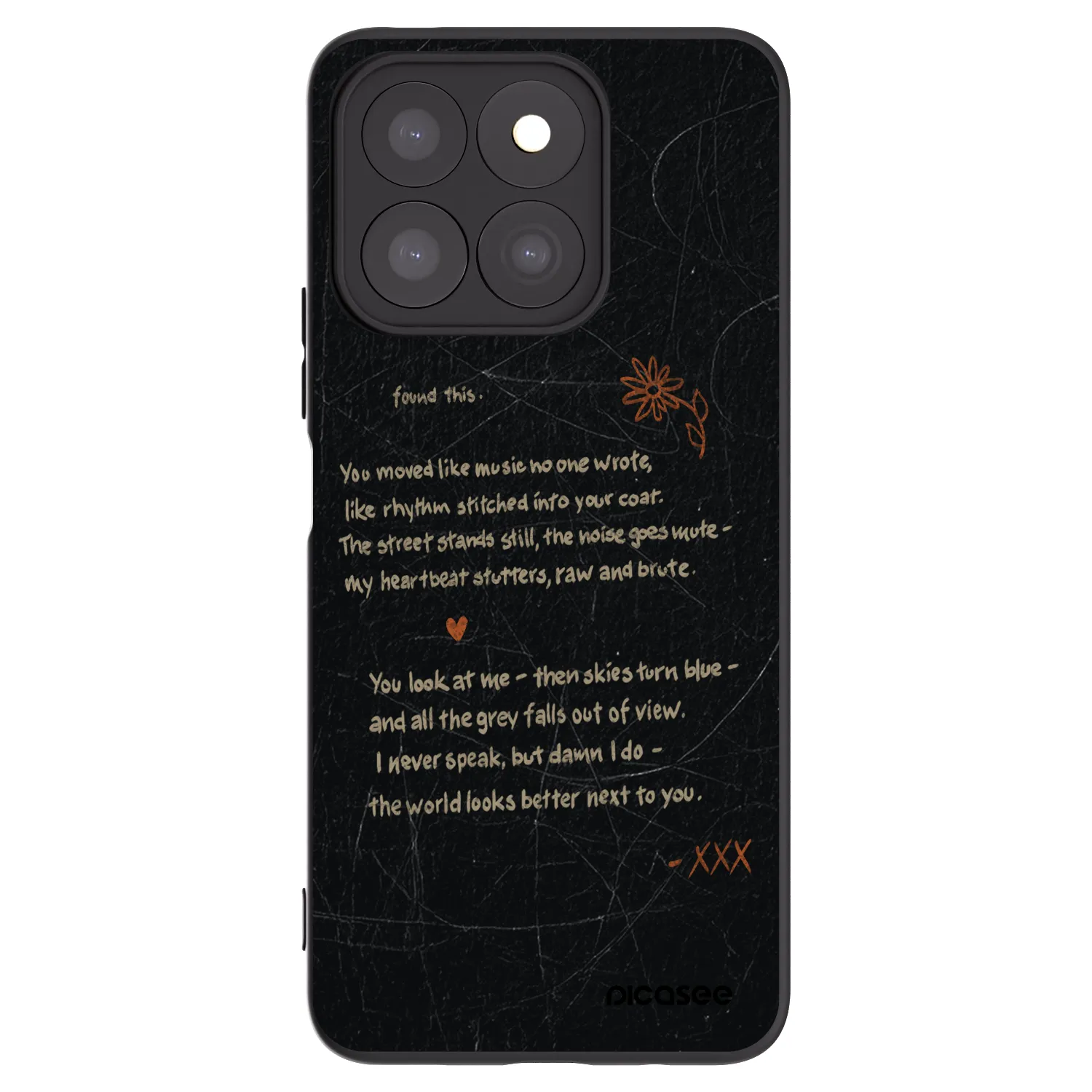 Picasee silikonowe czarne etui na Honor X8c - POET