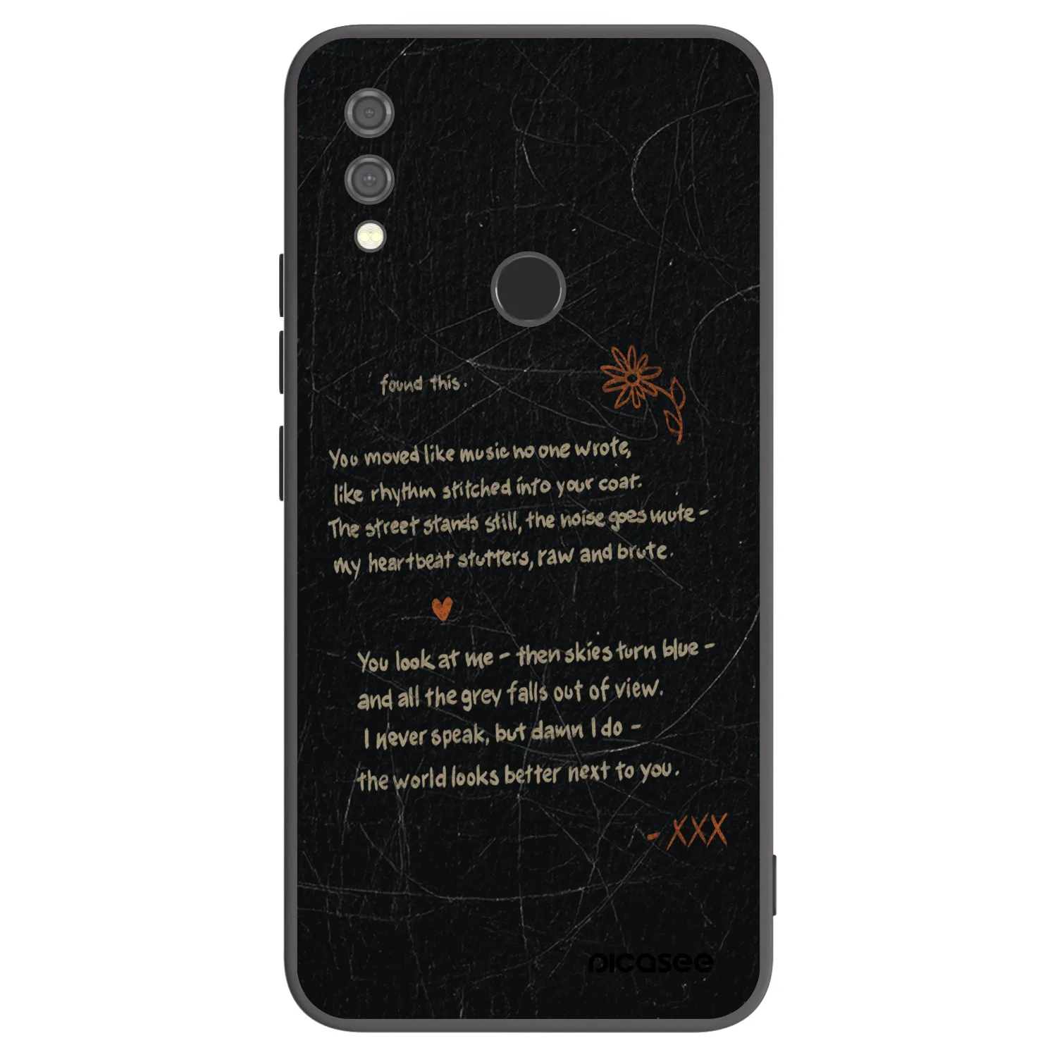 Picasee silikonowe czarne etui na Xiaomi Redmi Note 7 - POET