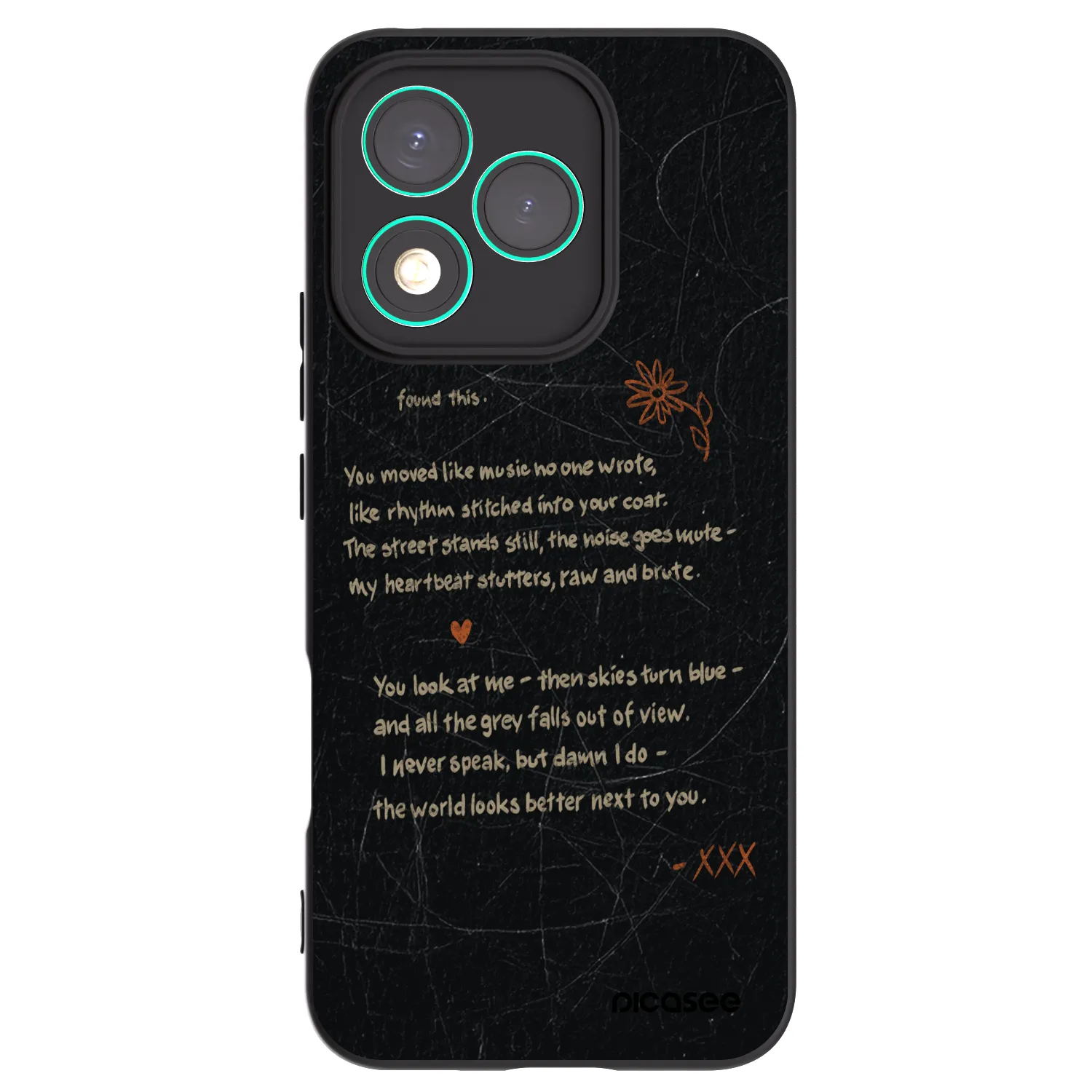 Picasee silikonowe czarne etui na Honor 400 Lite 5G - POET