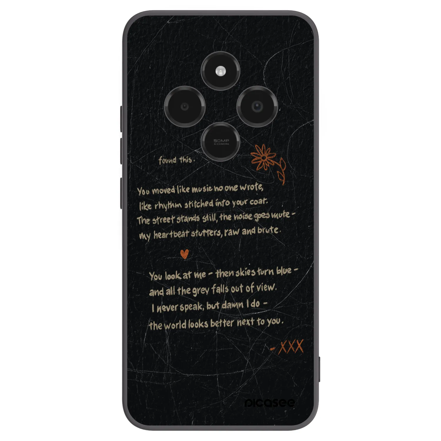 Picasee silikonowe czarne etui na Xiaomi Poco C75 - POET