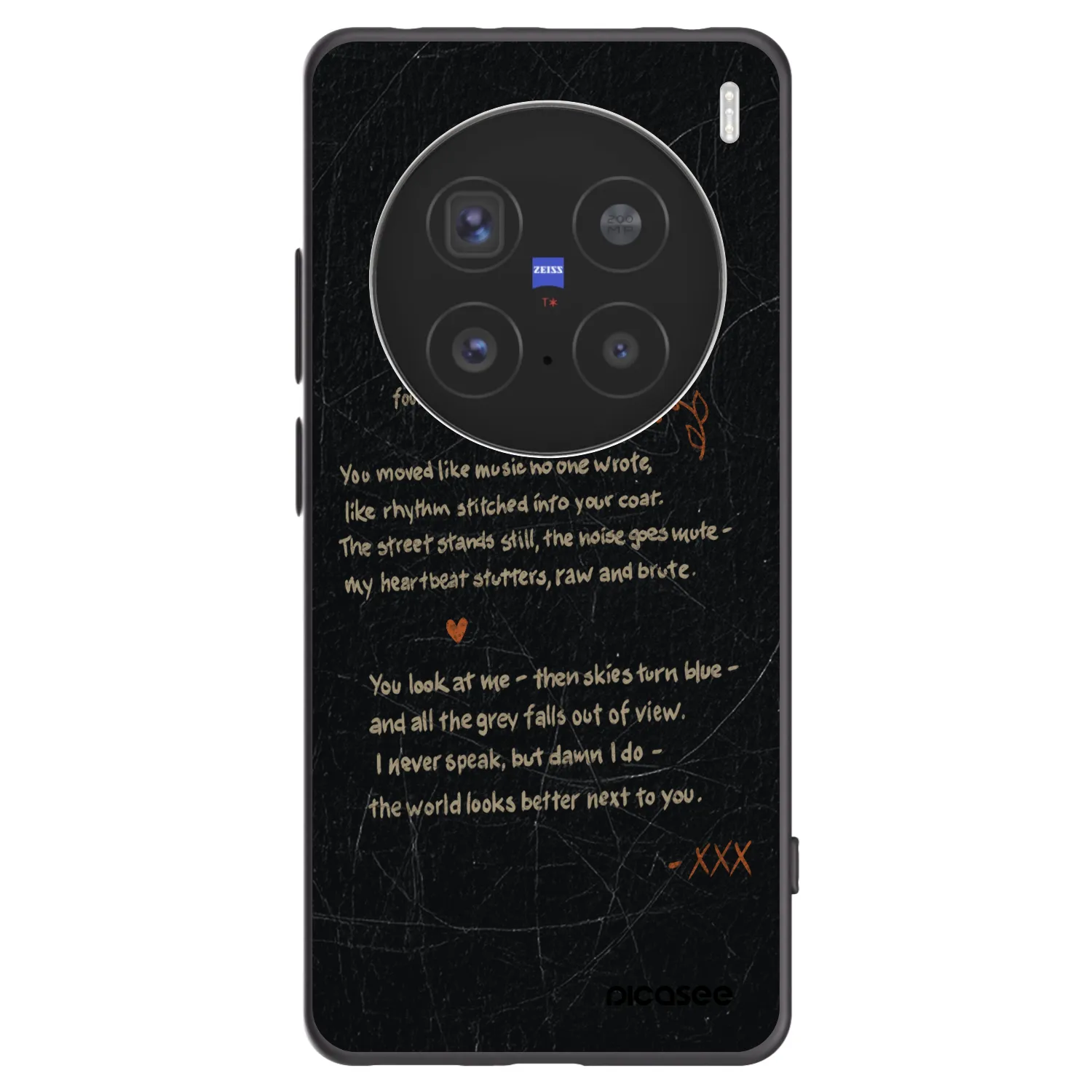 Picasee silikonowe czarne etui na Vivo X200 Pro - POET