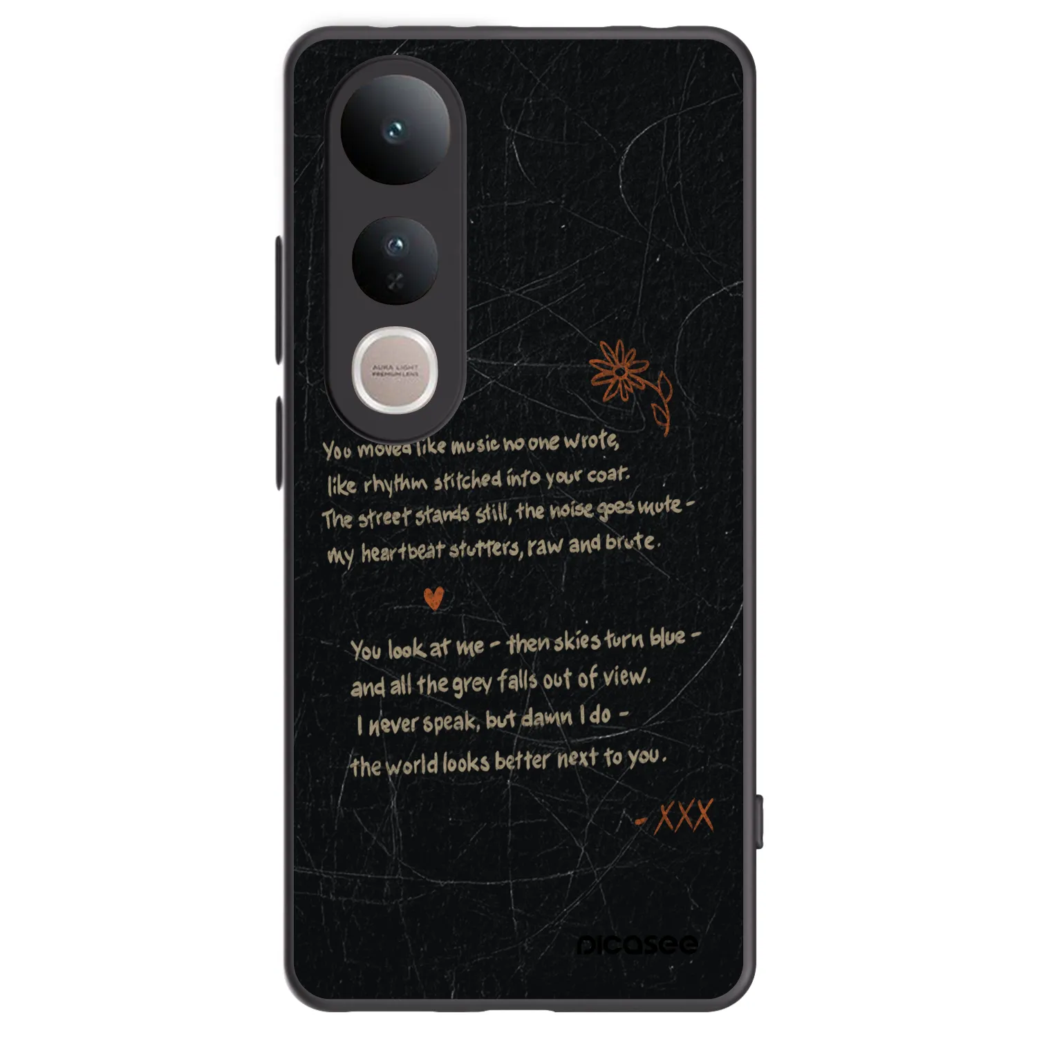 Picasee silikonowe czarne etui na Vivo V50 Lite 5G - POET