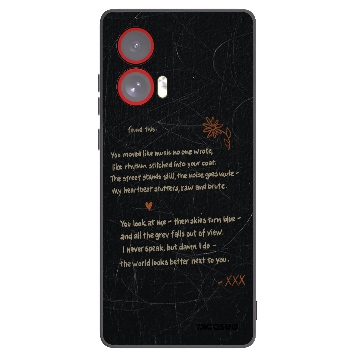 Picasee silikonowe czarne etui na Motorola Edge 50 Fusion - POET