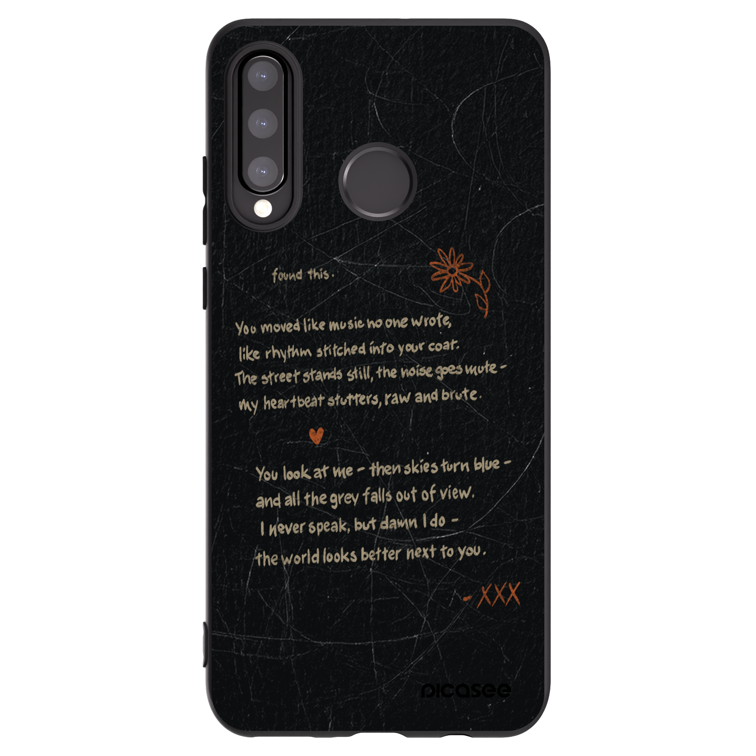 Picasee silikonowe czarne etui na Huawei P30 Lite - POET