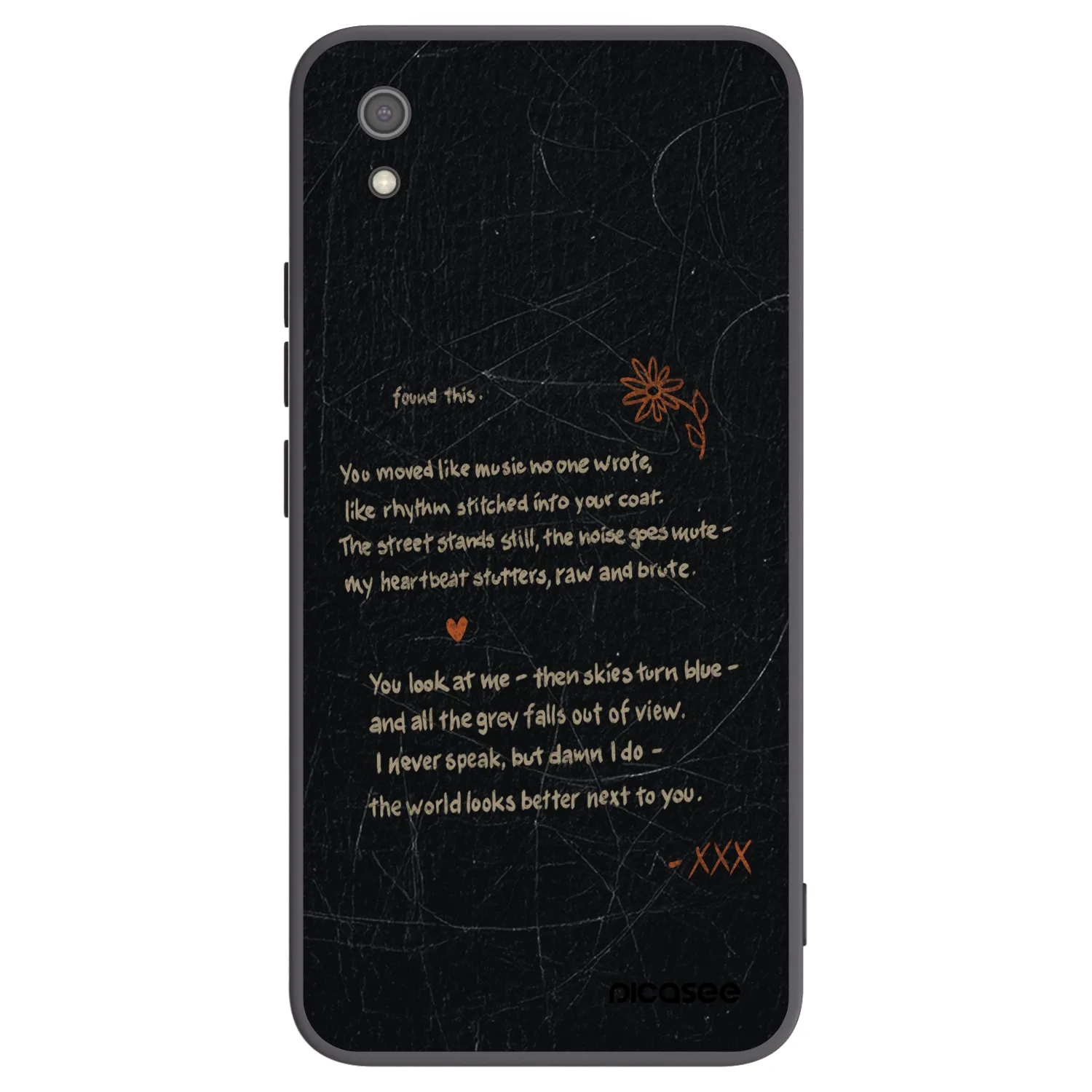 Picasee silikonowe czarne etui na Xiaomi Redmi 7A - POET