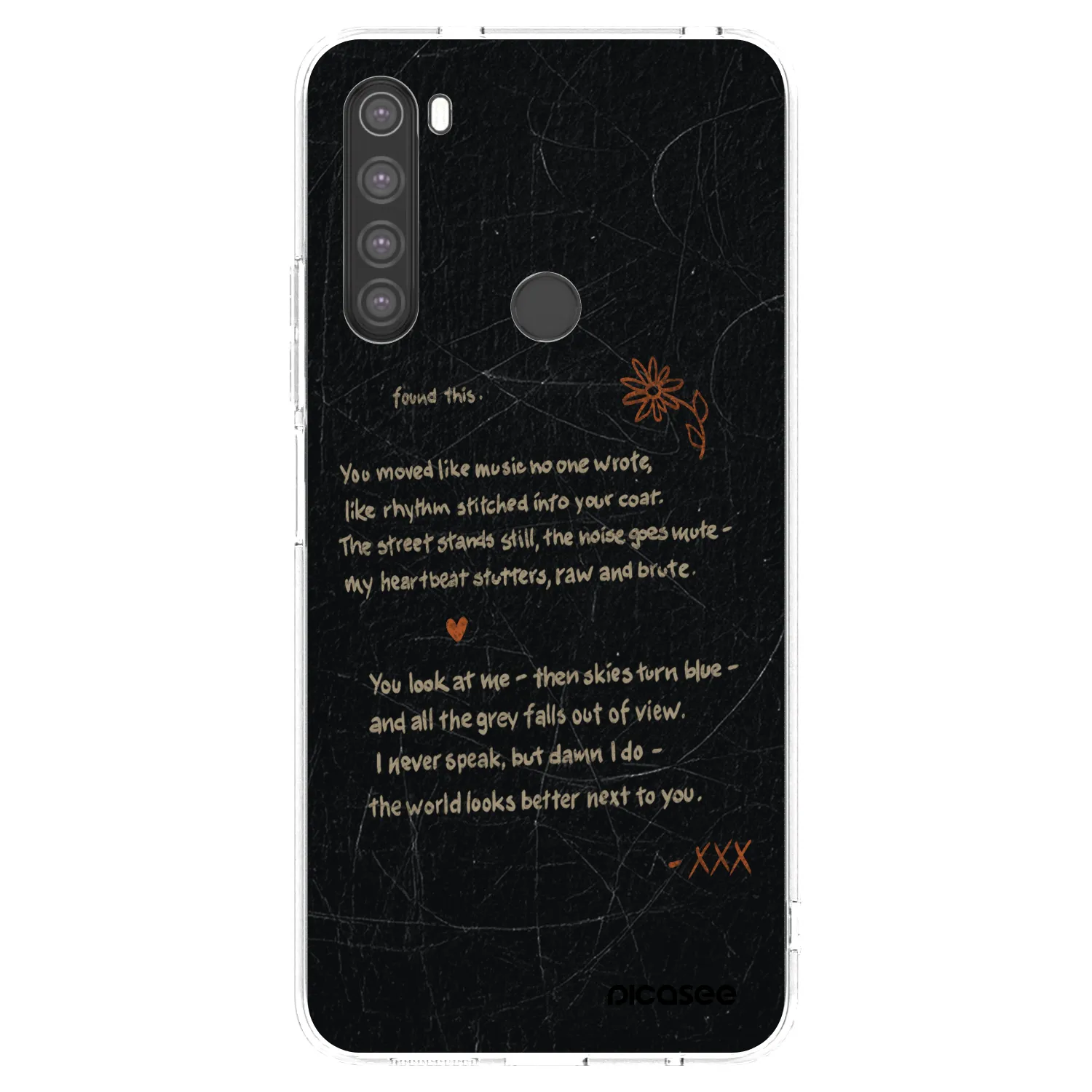 Picasee silikonowe przeźroczyste etui na Xiaomi Redmi Note 8 - POET