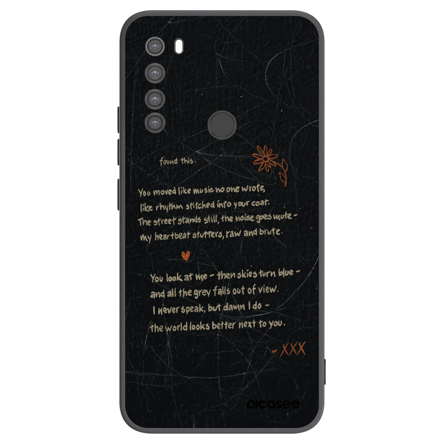 Picasee silikonowe czarne etui na Xiaomi Redmi Note 8 - POET