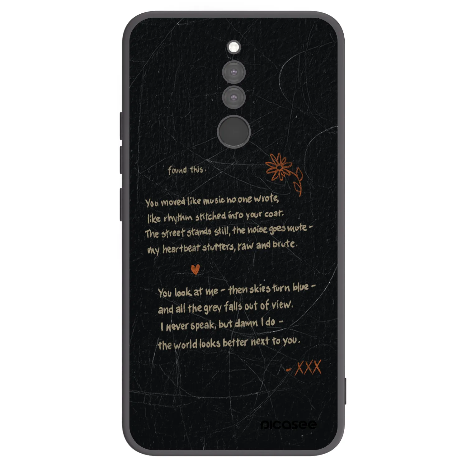Picasee silikonowe czarne etui na Xiaomi Redmi 8 - POET