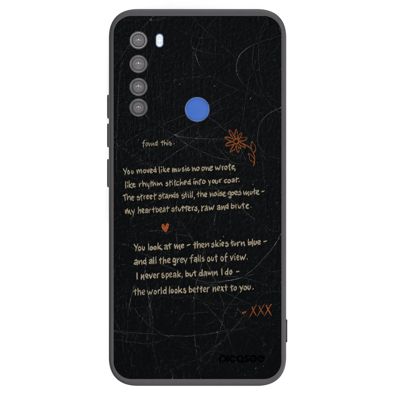 Picasee silikonowe czarne etui na Xiaomi Redmi Note 8T - POET