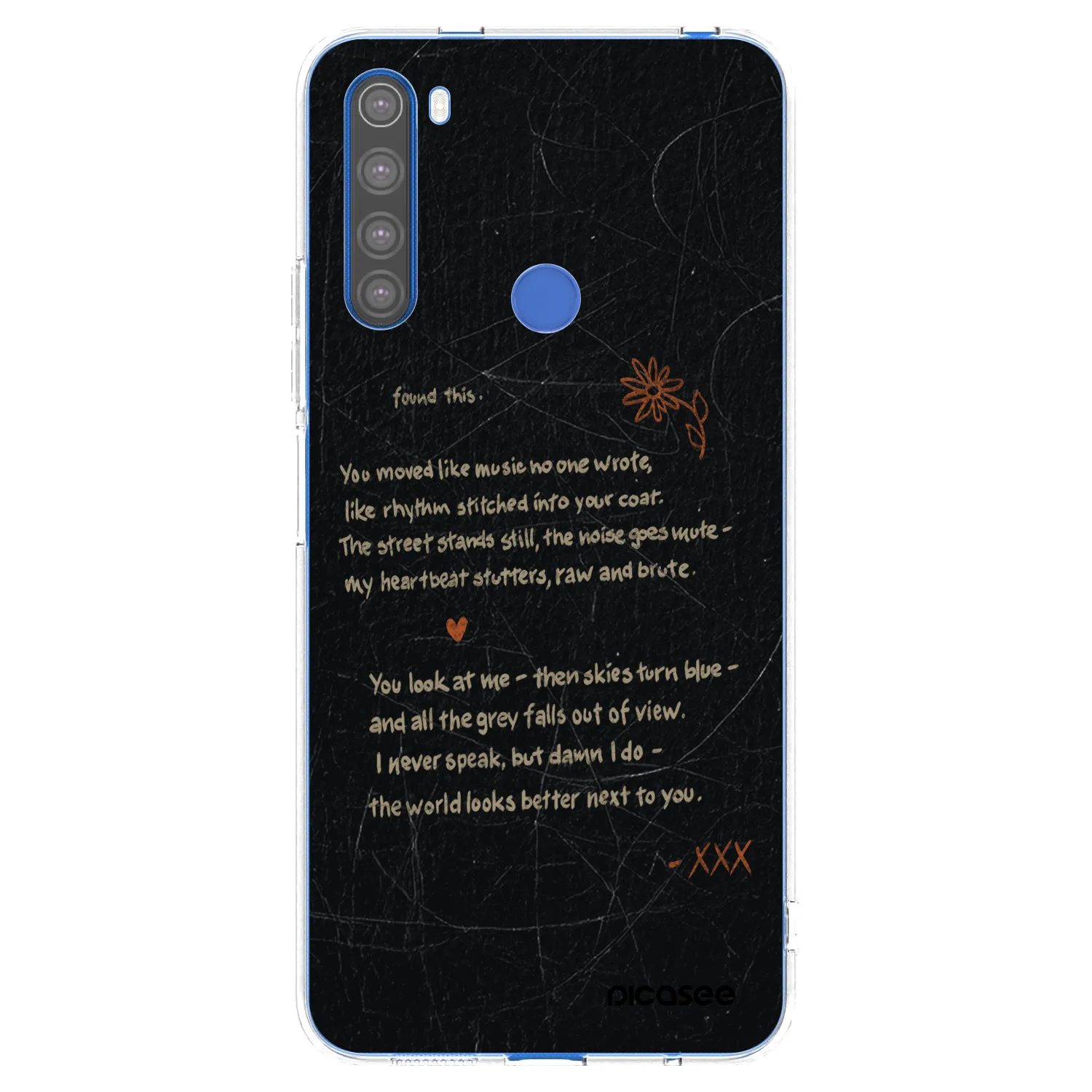 Picasee silikonowe przeźroczyste etui na Xiaomi Redmi Note 8T - POET