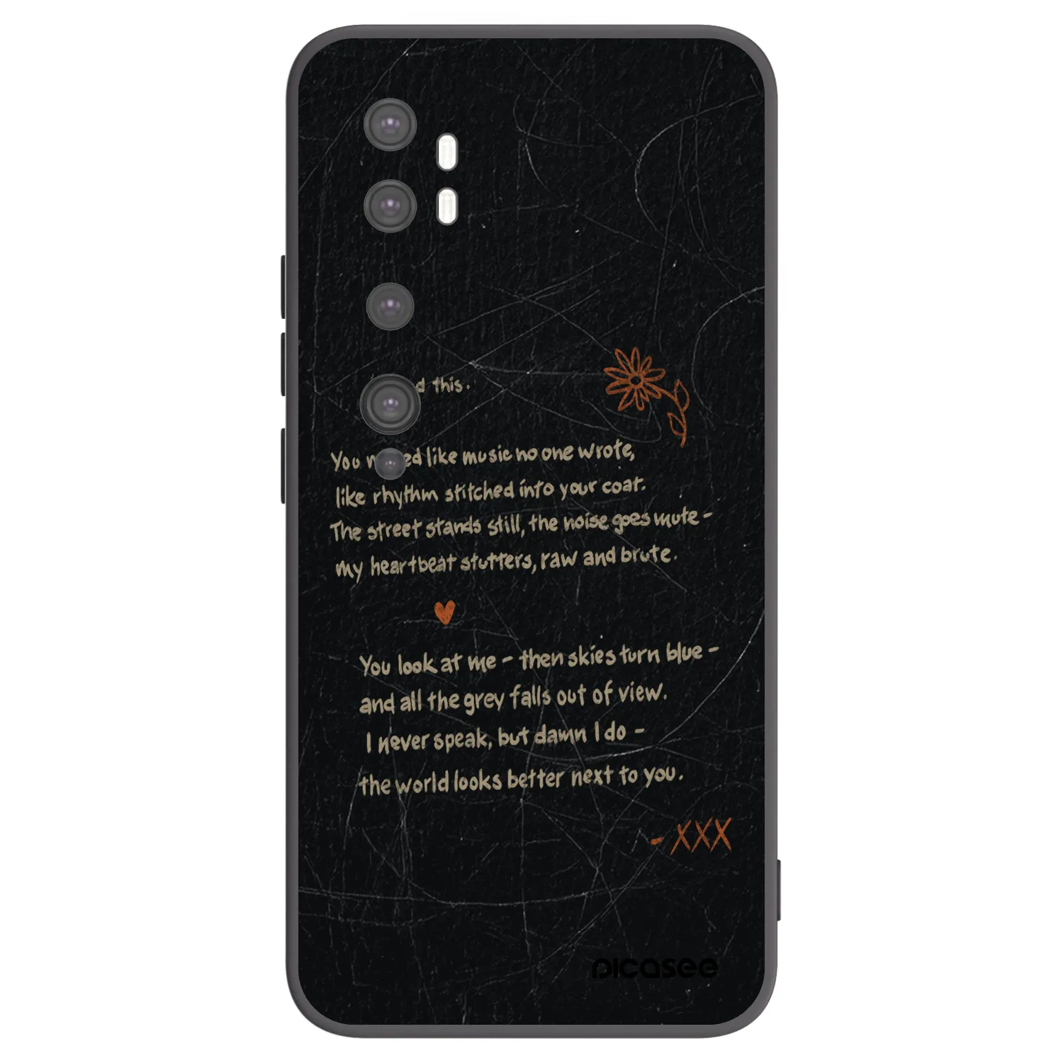 Picasee silikonowe czarne etui na Xiaomi Mi Note 10 (Pro) - POET