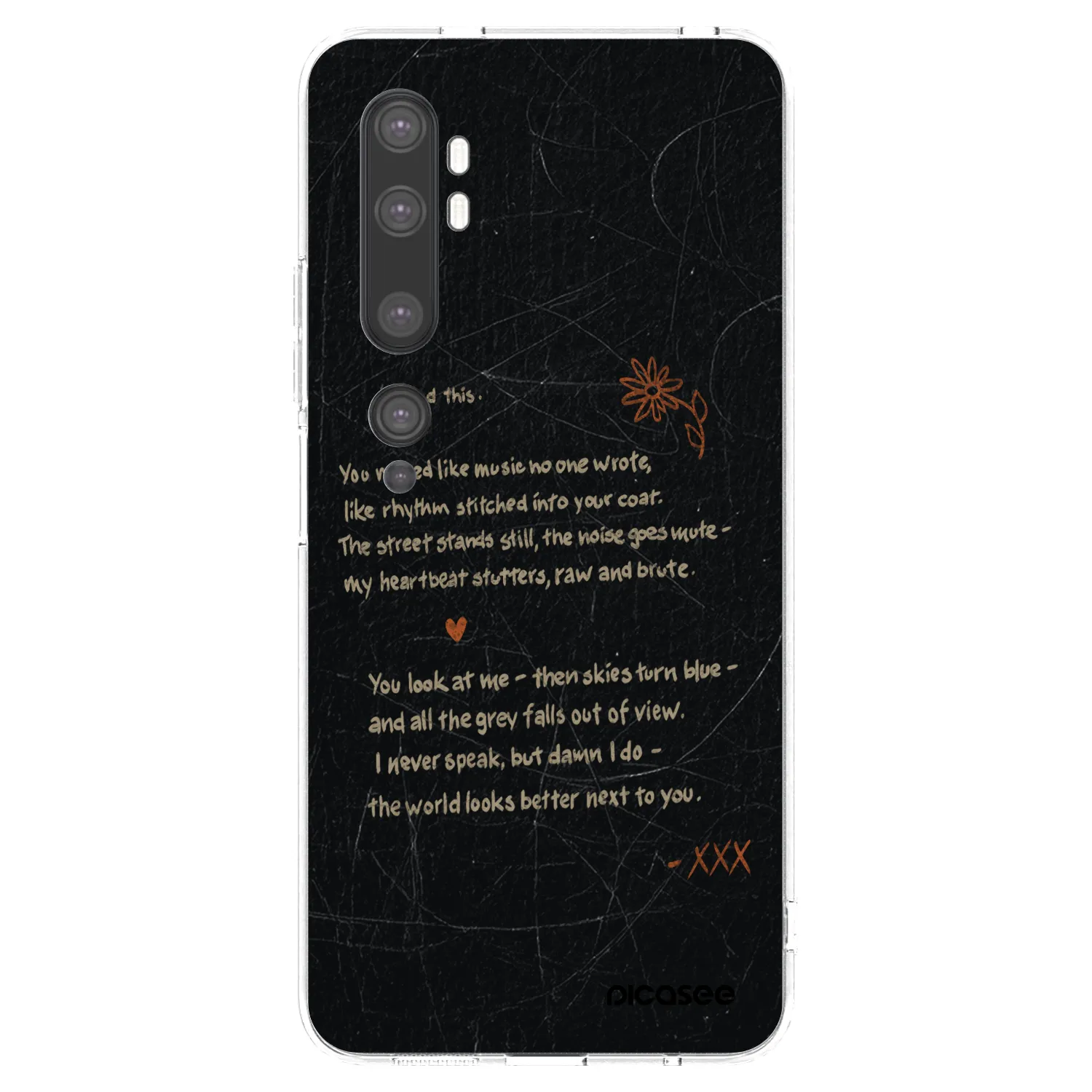 Picasee silikonowe przeźroczyste etui na Xiaomi Mi Note 10 (Pro) - POET