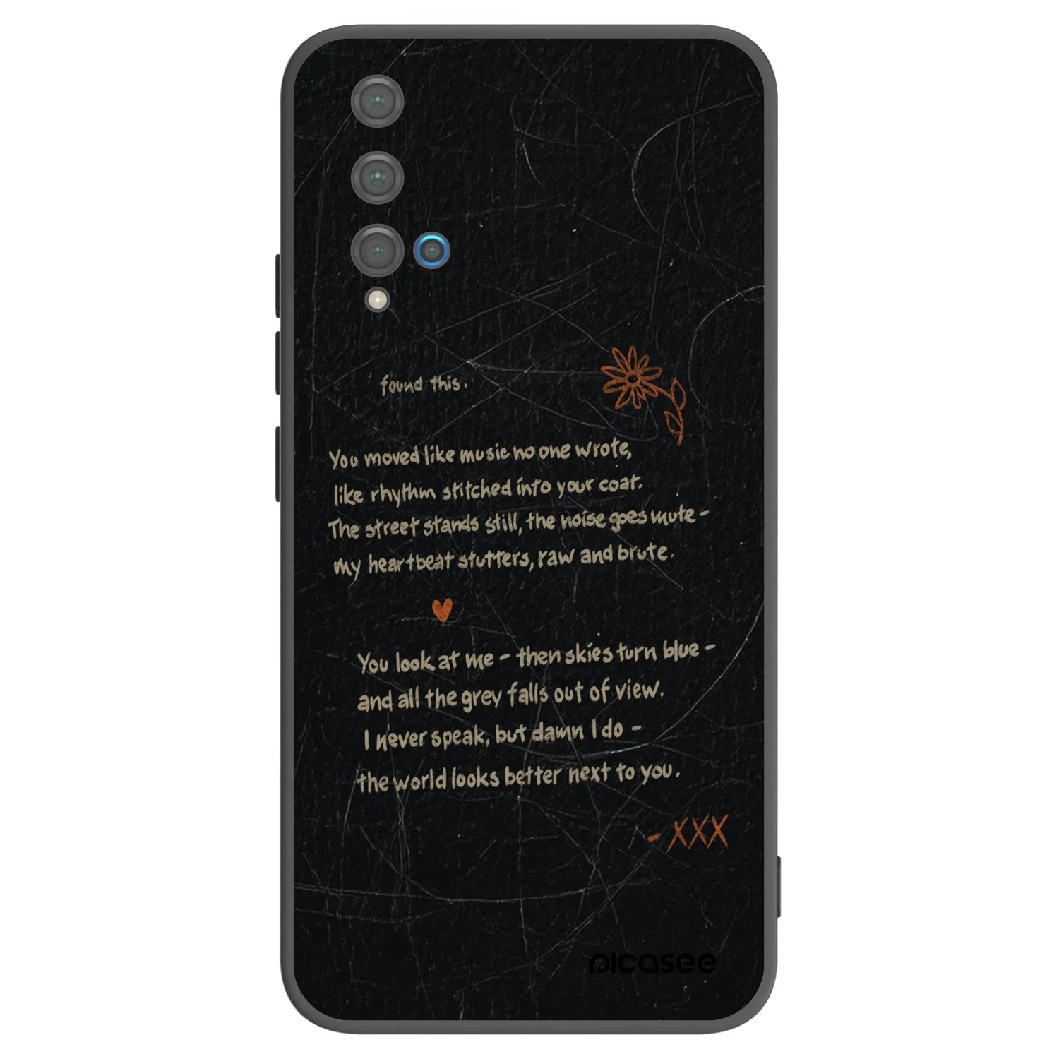 Picasee silikonowe czarne etui na Huawei Nova 5T - POET