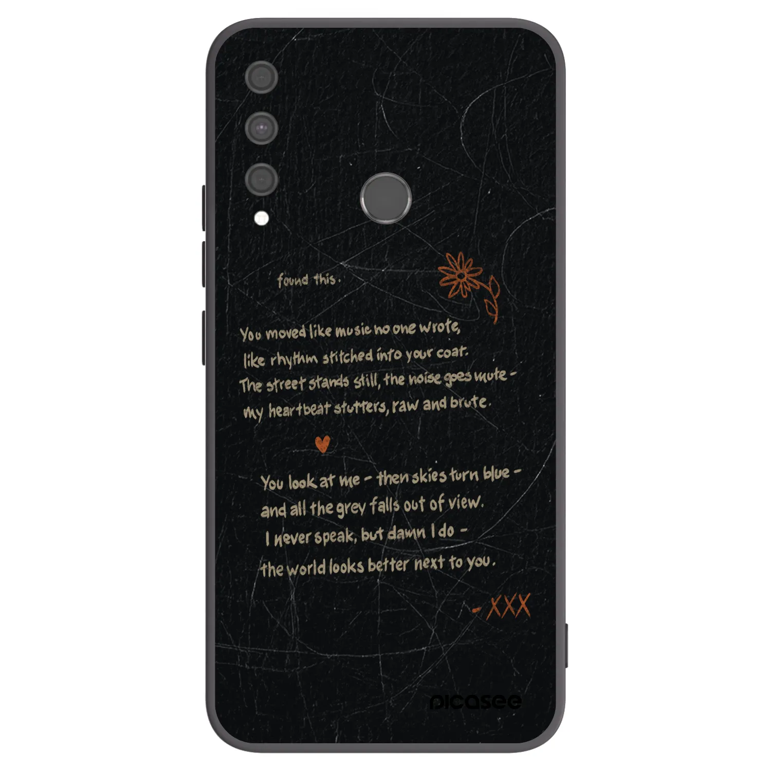 Picasee silikonowe czarne etui na Huawei P40 Lite E - POET