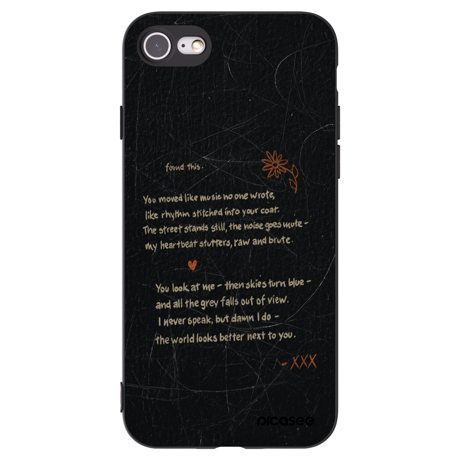 Picasee silikonowe czarne etui na Apple iPhone SE 2020 - POET