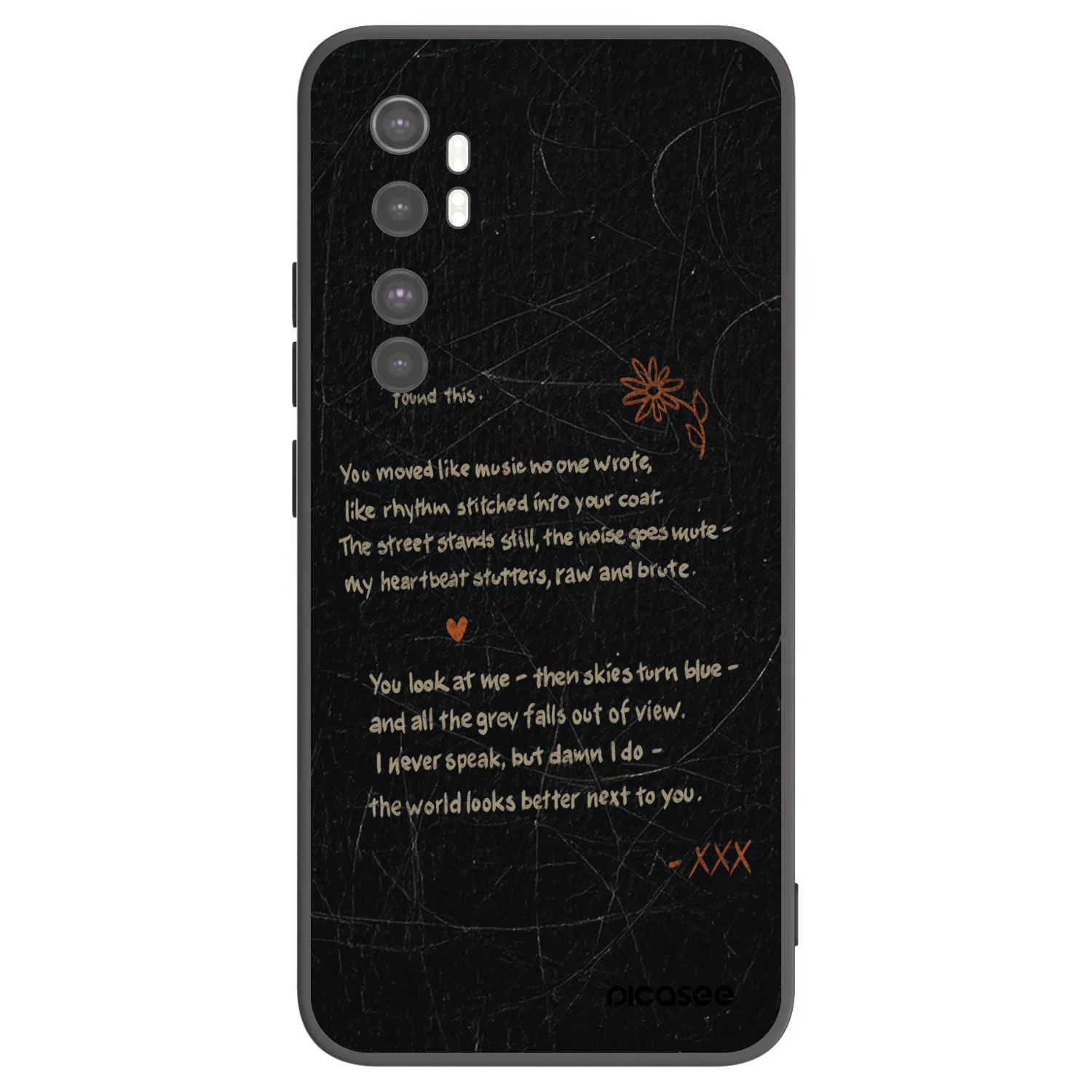Picasee silikonowe czarne etui na Xiaomi Mi Note 10 Lite - POET