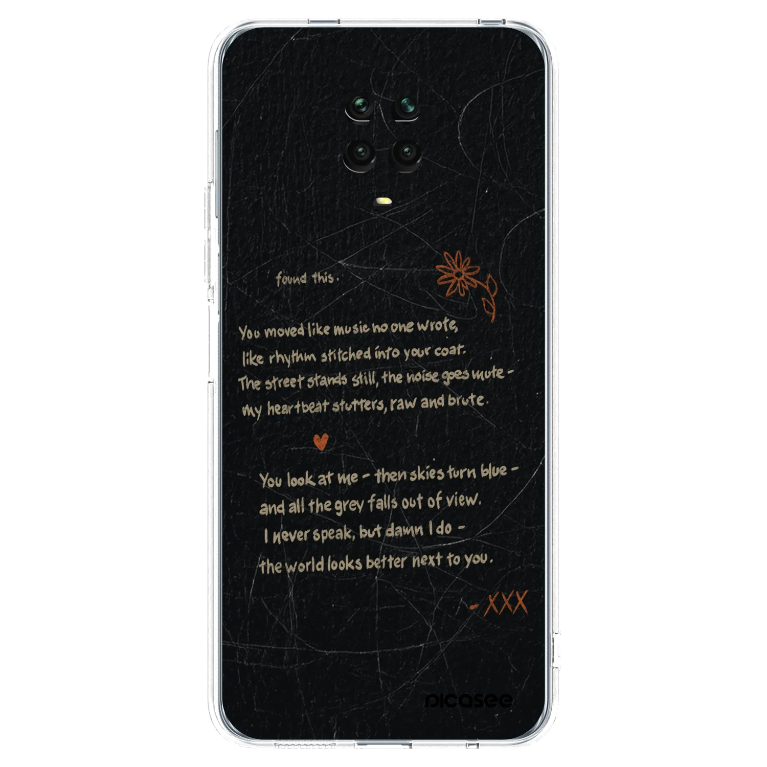 Picasee silikonowe przeźroczyste etui na Xiaomi Redmi Note 9S - POET
