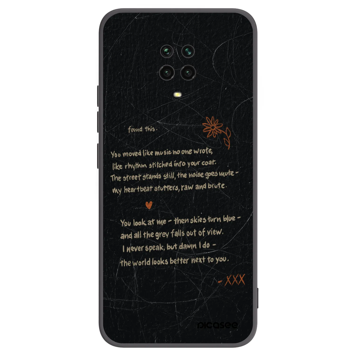 Picasee silikonowe czarne etui na Xiaomi Redmi Note 9S - POET