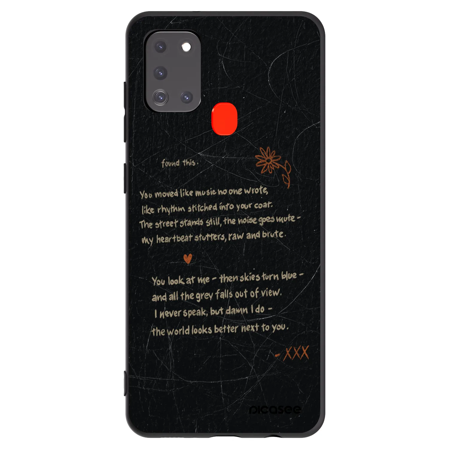 Picasee silikonowe czarne etui na Samsung Galaxy A21s - POET