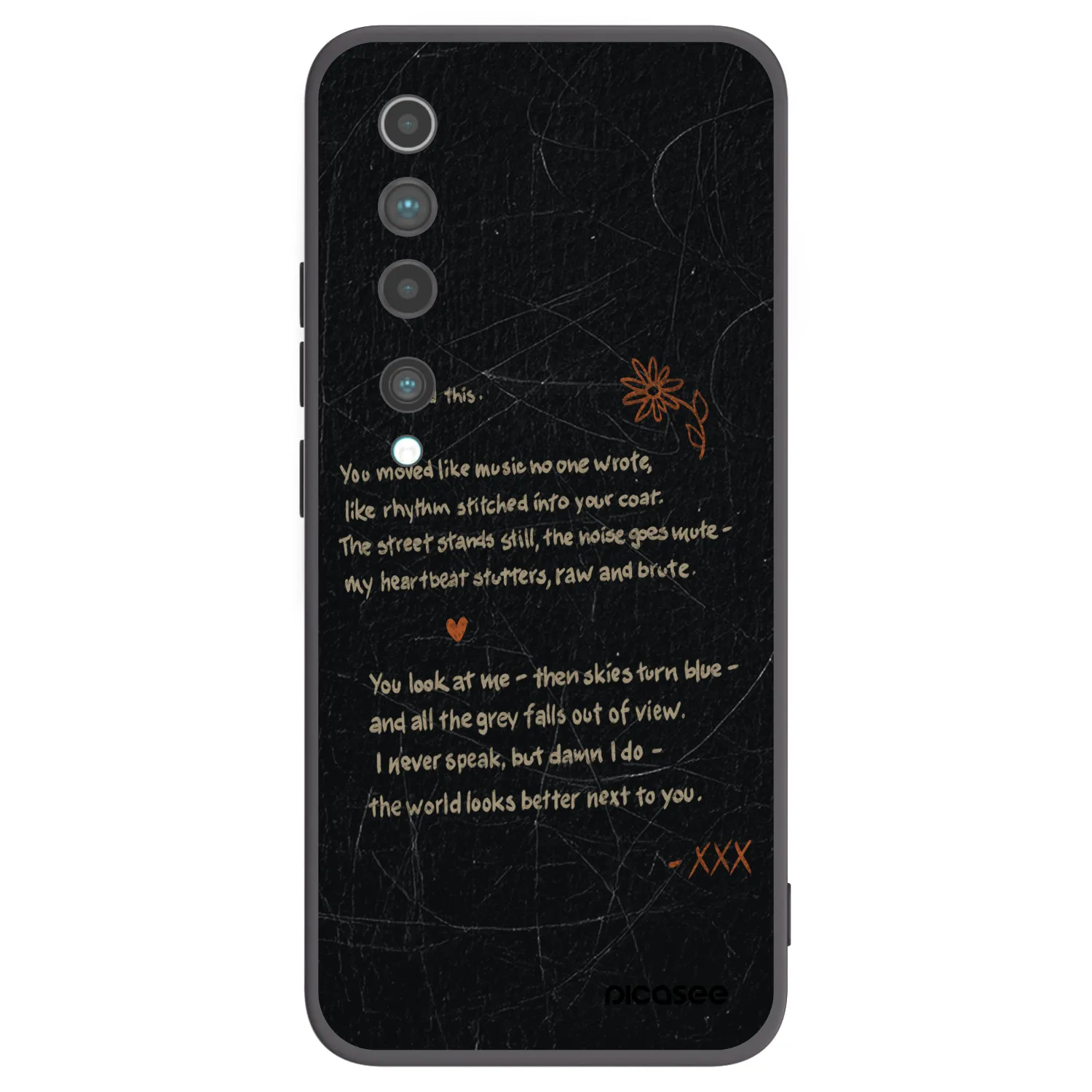 Picasee silikonowe czarne etui na Xiaomi Mi 10 - POET