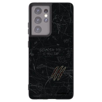 Picasee silikonowe czarne etui na Samsung Galaxy S21 Ultra 5G G998B - SCRATCH
