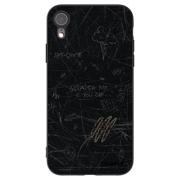 Picasee silikonowe czarne etui na Apple iPhone XR - SCRATCH