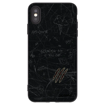 Picasee silikonowe czarne etui na Apple iPhone XS Max - SCRATCH