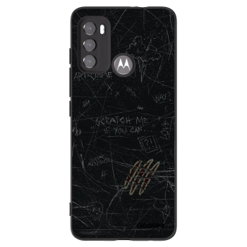 Picasee silikonowe czarne etui na Motorola Moto G60 - SCRATCH